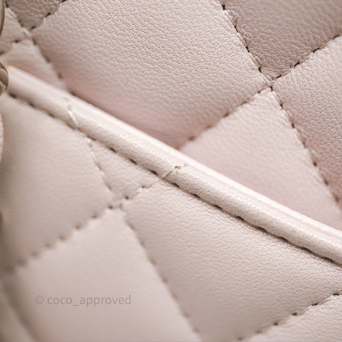 Chanel Mini Square Flap Quilted Lilac Lambskin Silver Hardware