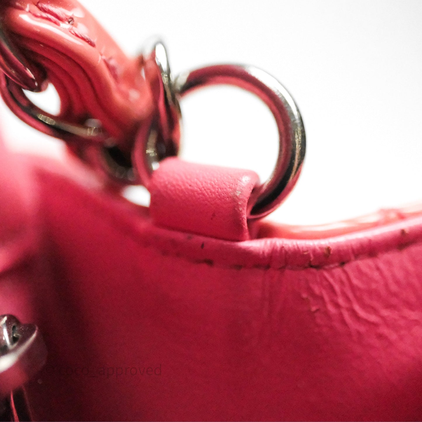 Chanel Quilted Mini Rectangular Pink Patent Silver Hardware