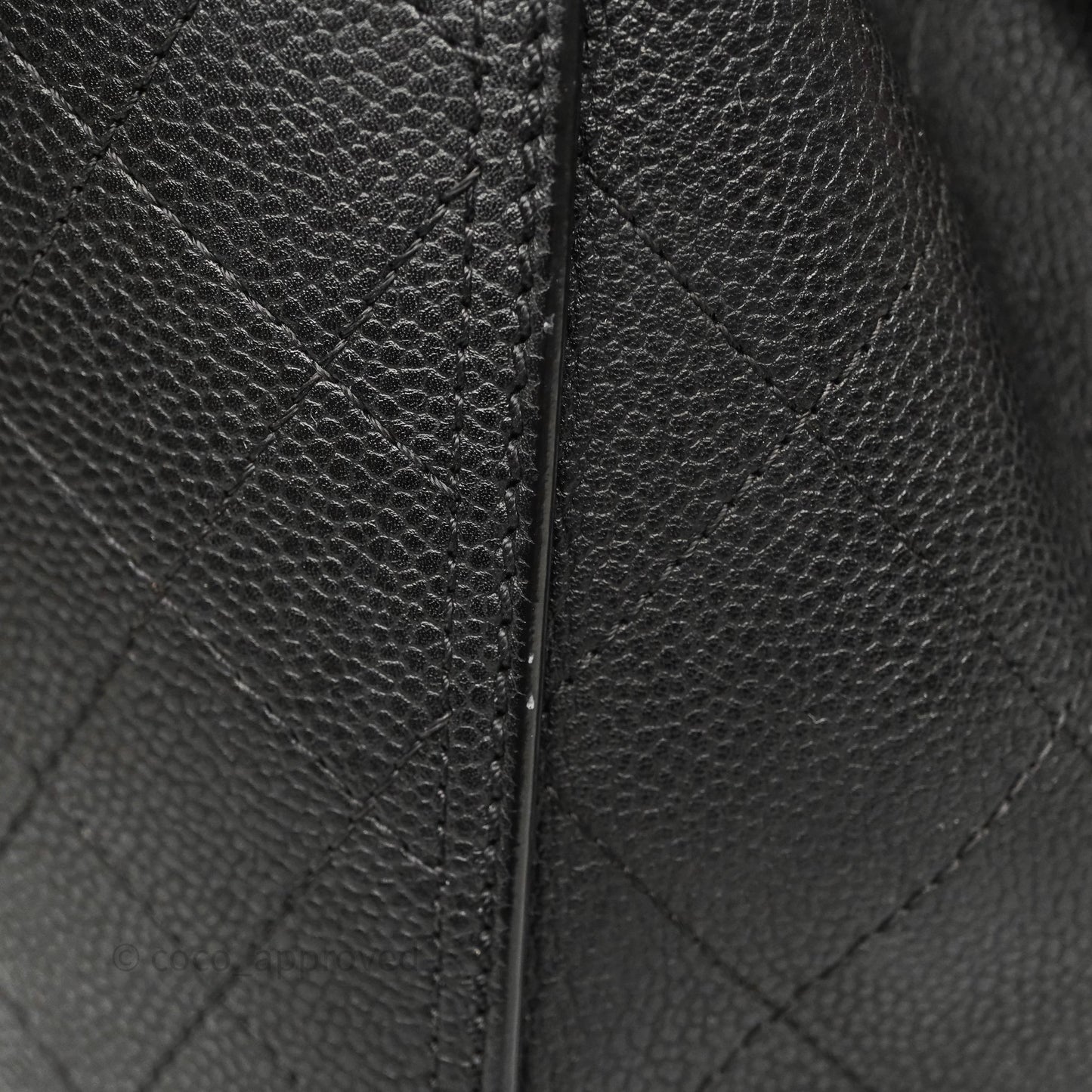 Chanel CC Pocket Tote Bag Black Caviar Silver Hardware