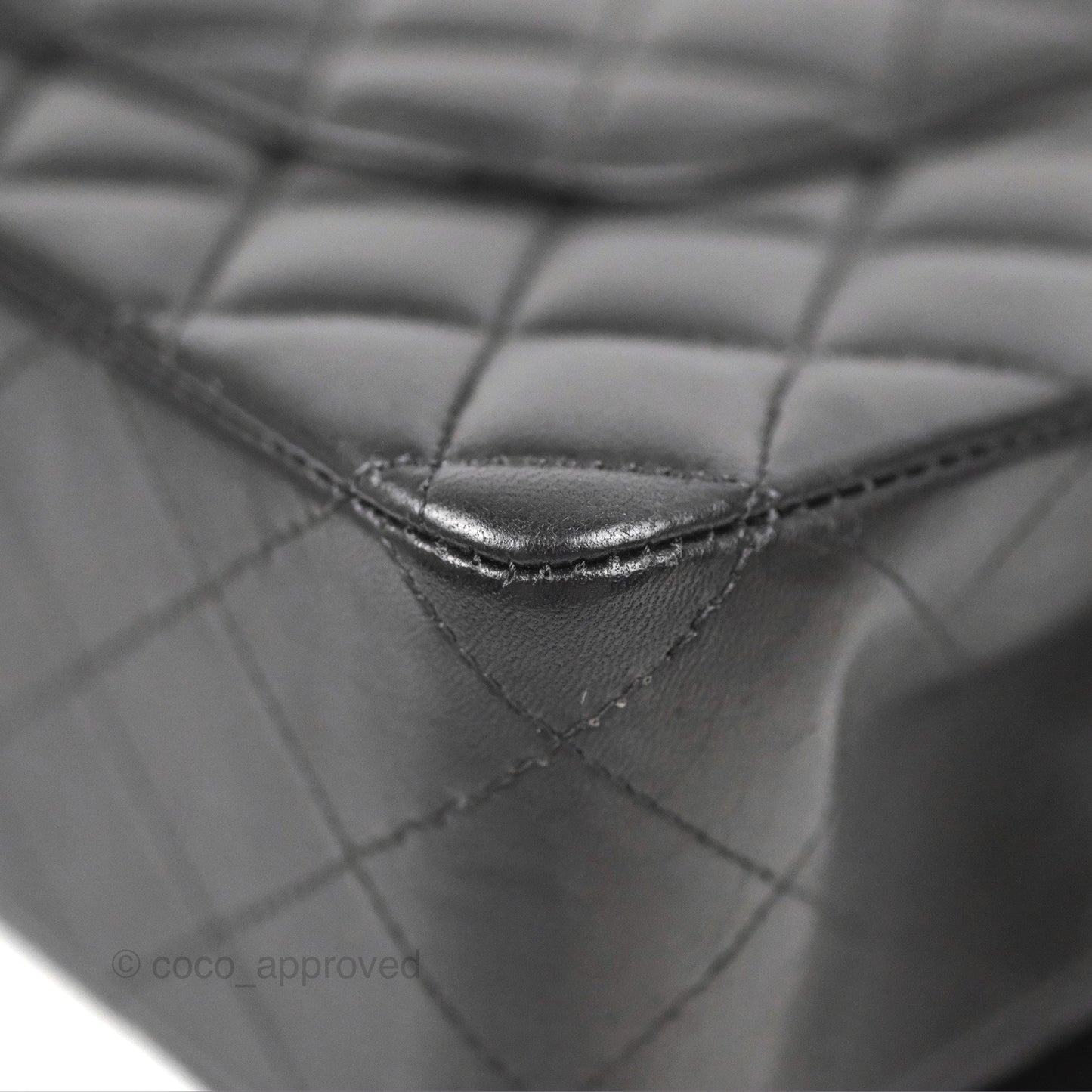 Chanel Classic M/L Medium Flap Quilted Black Lambskin Gold Hardware