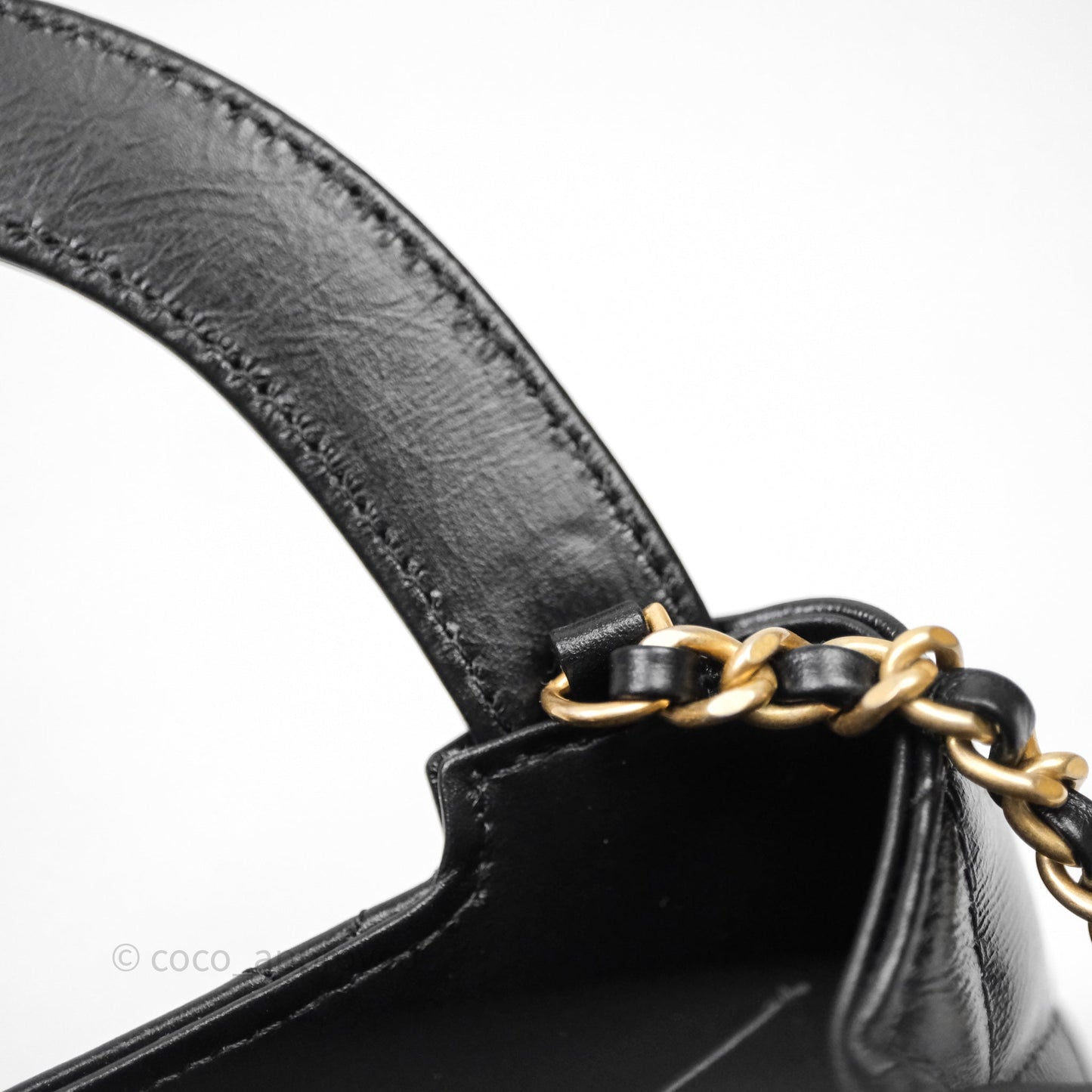 Chanel Kelly Bag Quilted Black Shiny Crumpled Calfskin Aged Gold Hardware
