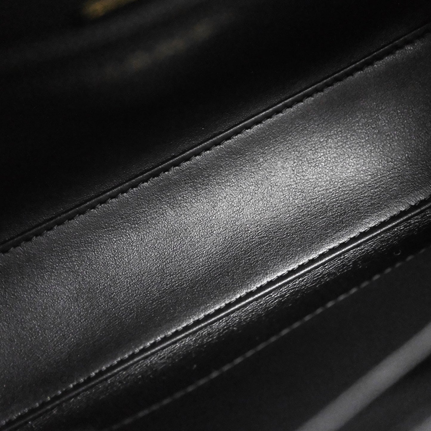 Chanel Kelly Bag Quilted Black Shiny Crumpled Calfskin Aged Gold Hardware