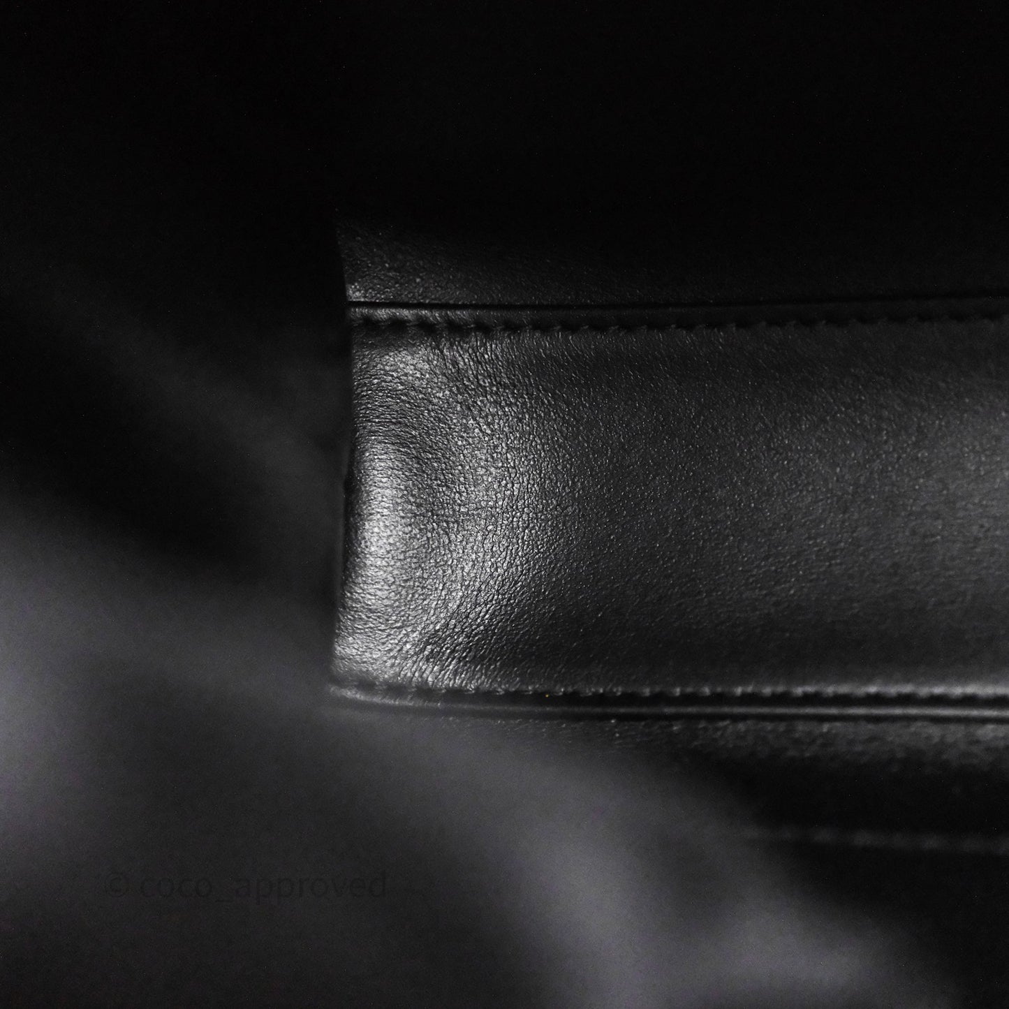 Chanel Kelly Bag Quilted Black Shiny Crumpled Calfskin Aged Gold Hardware