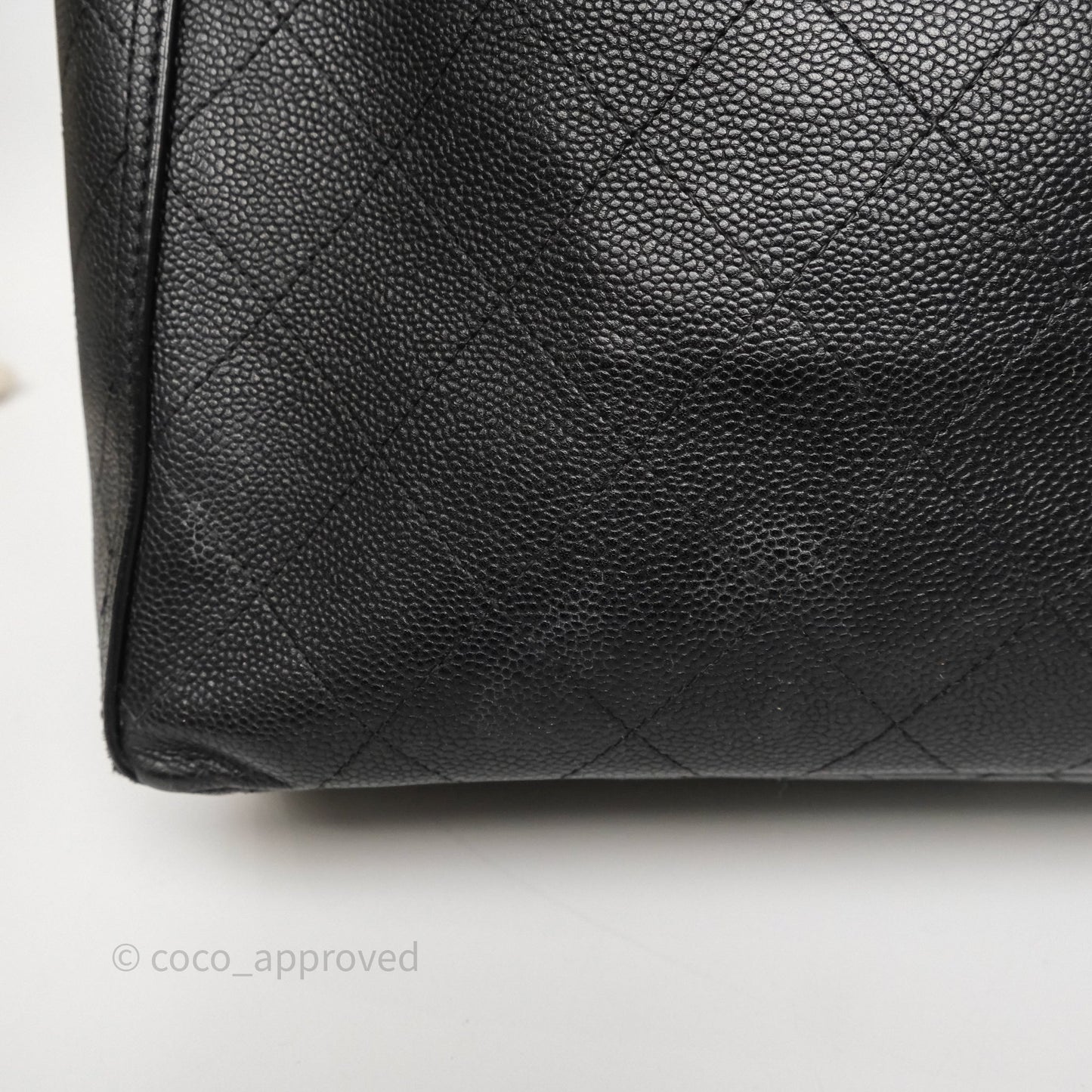 Chanel CC Pocket Tote Bag Black Caviar Silver Hardware