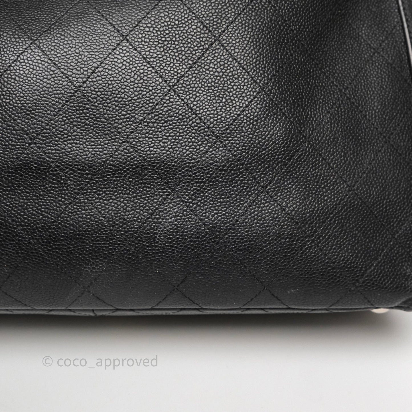 Chanel CC Pocket Tote Bag Black Caviar Silver Hardware