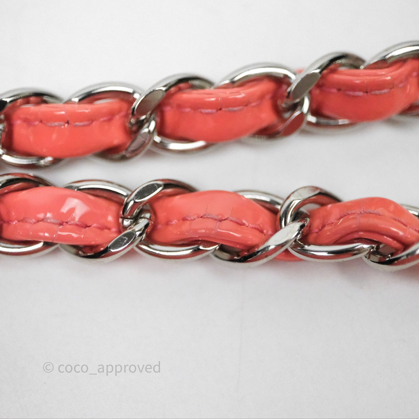 Chanel Quilted Mini Rectangular Pink Patent Silver Hardware
