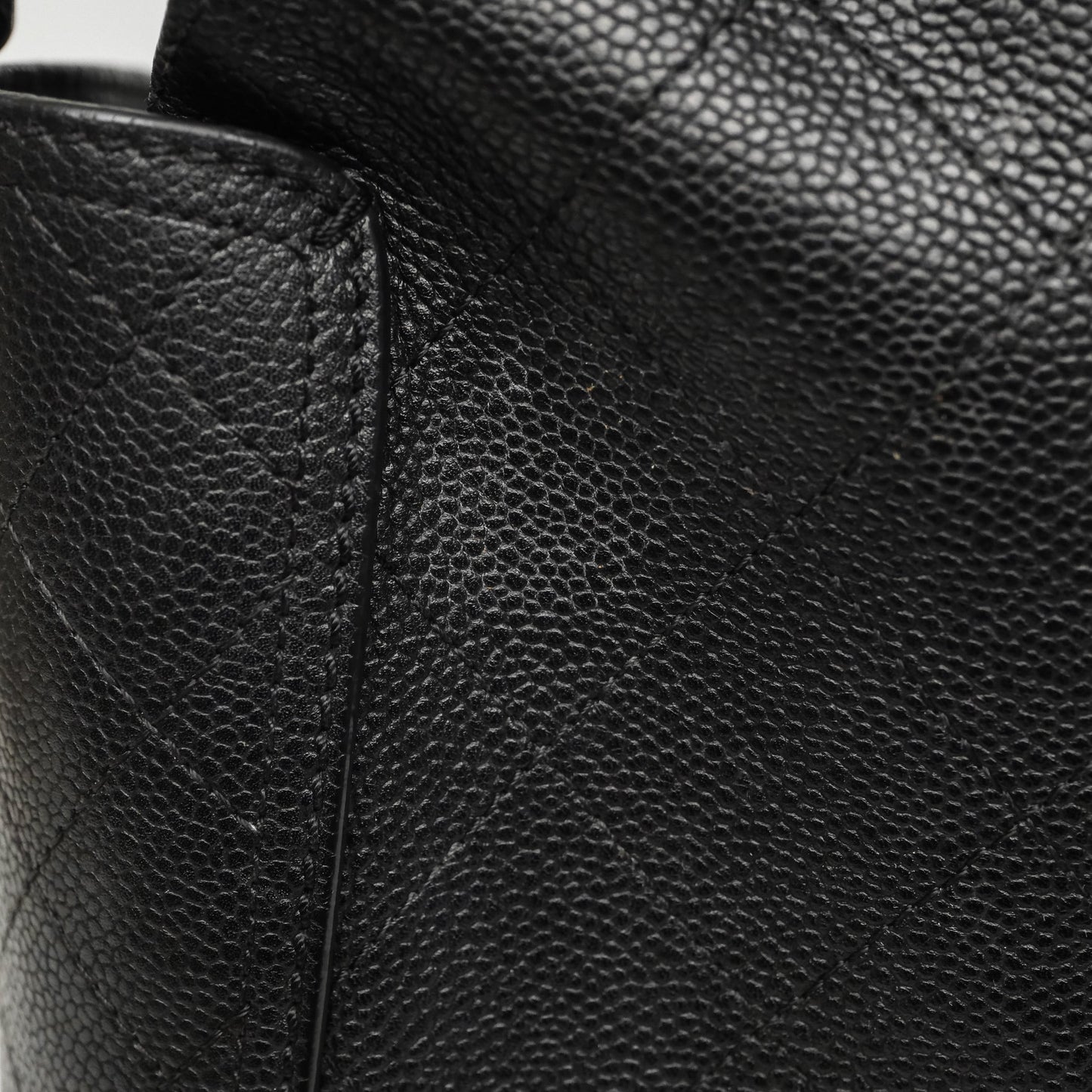 Chanel CC Pocket Tote Bag Black Caviar Silver Hardware