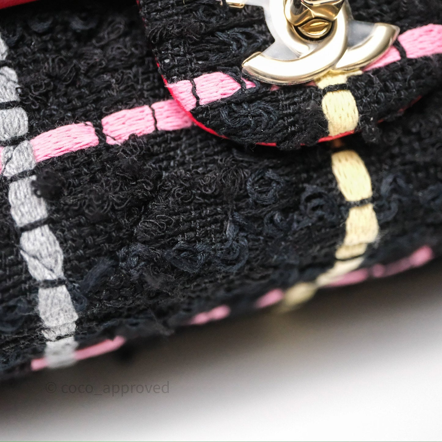Chanel Mini Rectangular Flap Multicolor Tweed Gold Hardware
