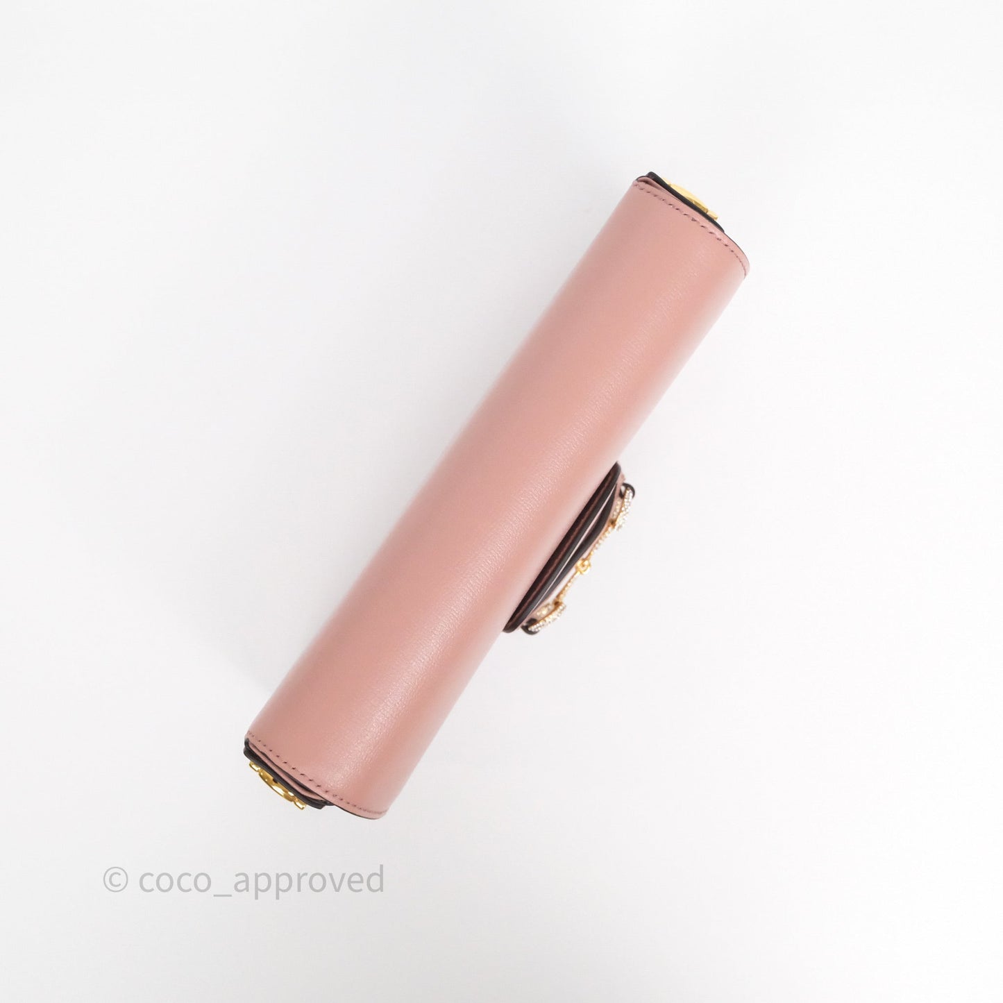 Gucci Horsebit 1955 Crystals Mini Bag Dusty Pink Calfskin
