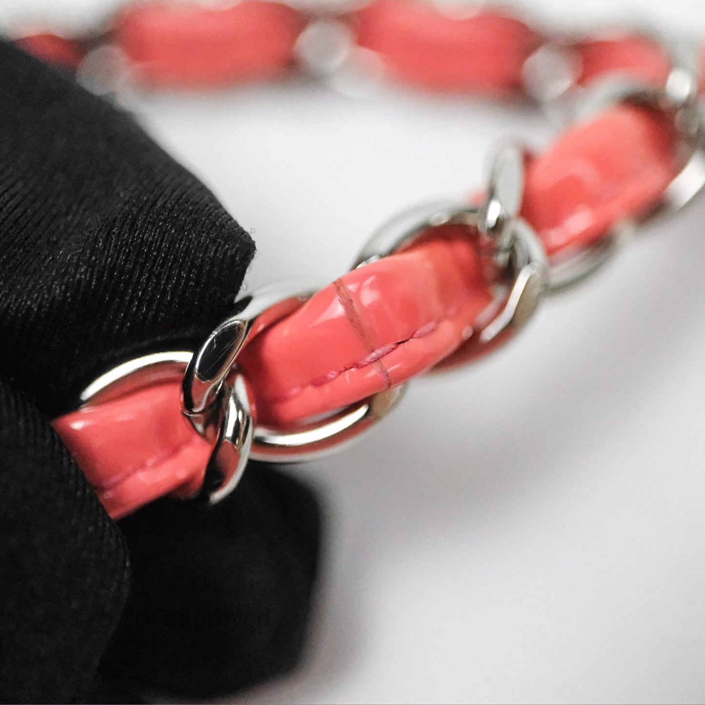Chanel Quilted Mini Rectangular Pink Patent Silver Hardware