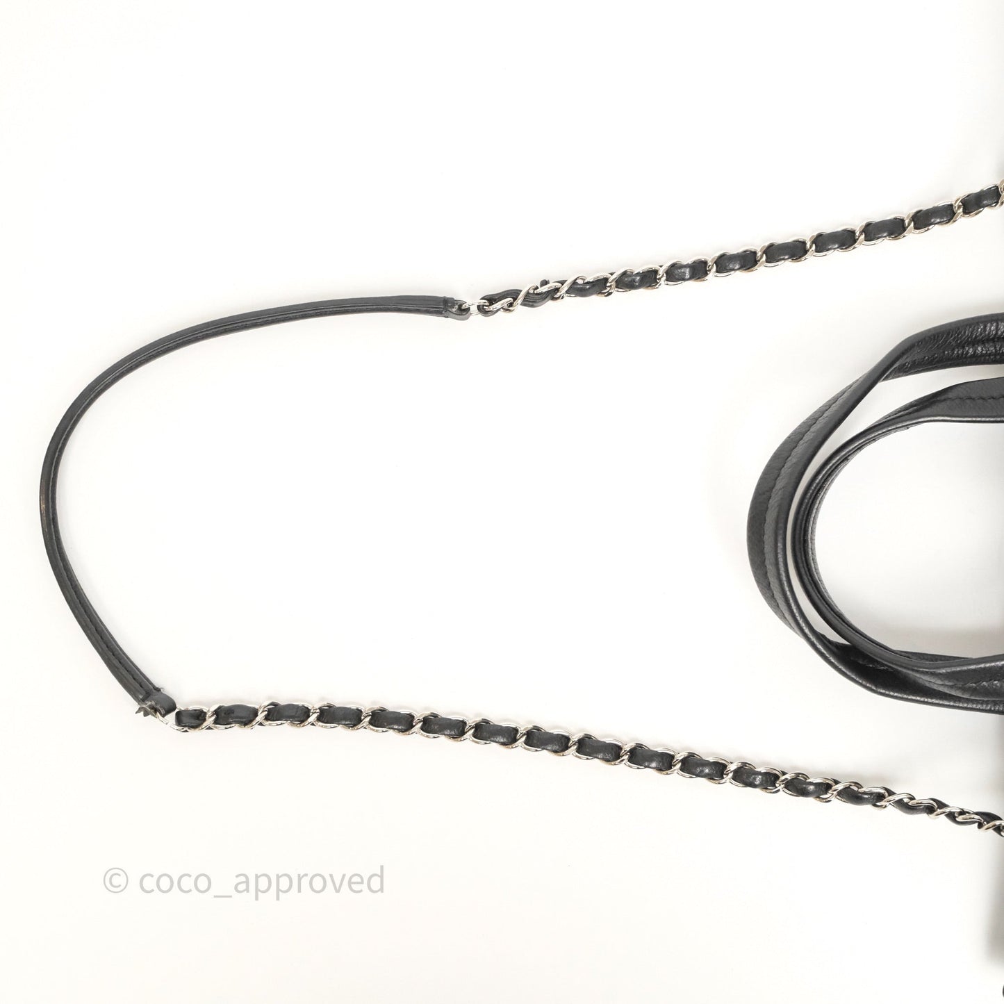 Chanel CC Pocket Tote Bag Black Caviar Silver Hardware