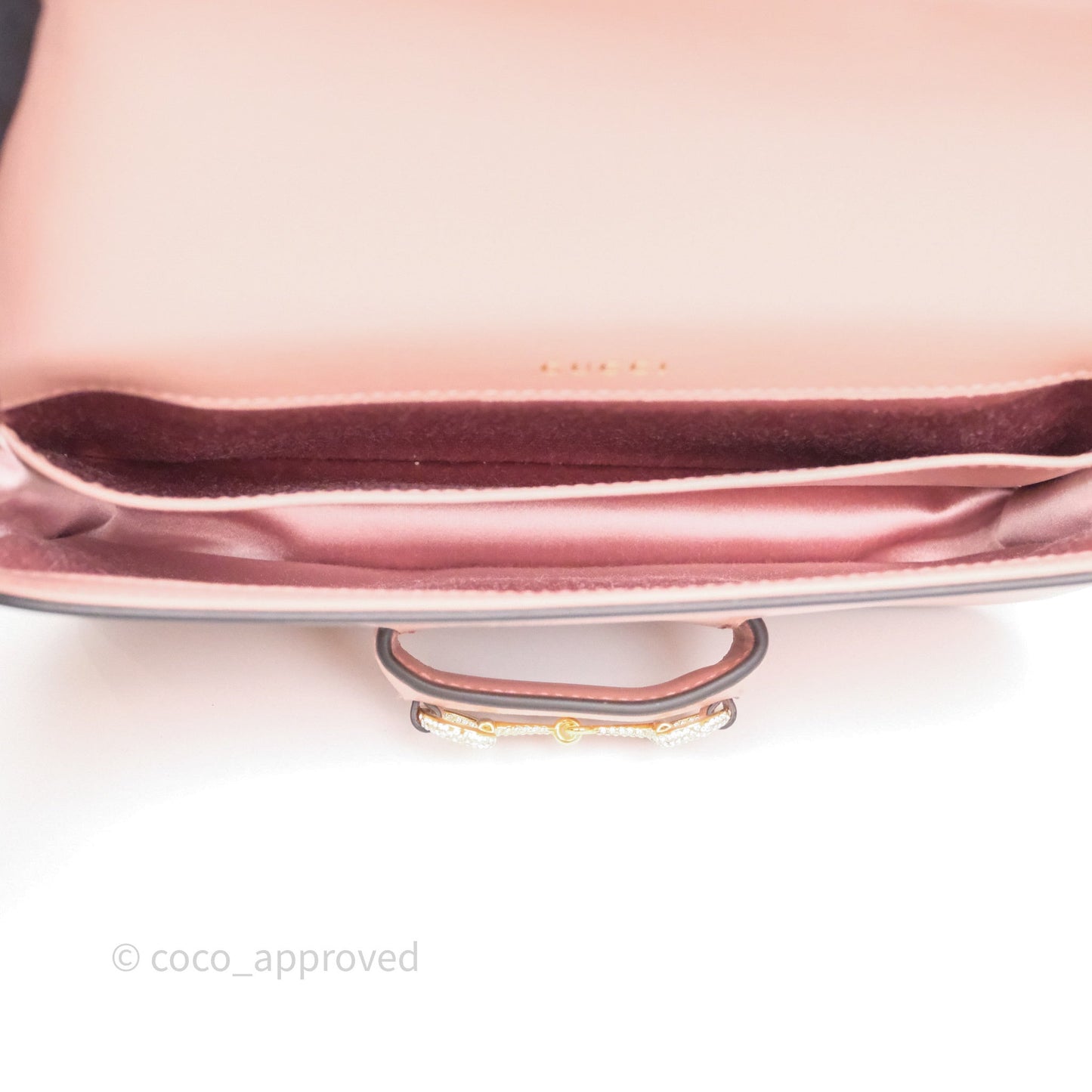Gucci Horsebit 1955 Crystals Mini Bag Dusty Pink Calfskin