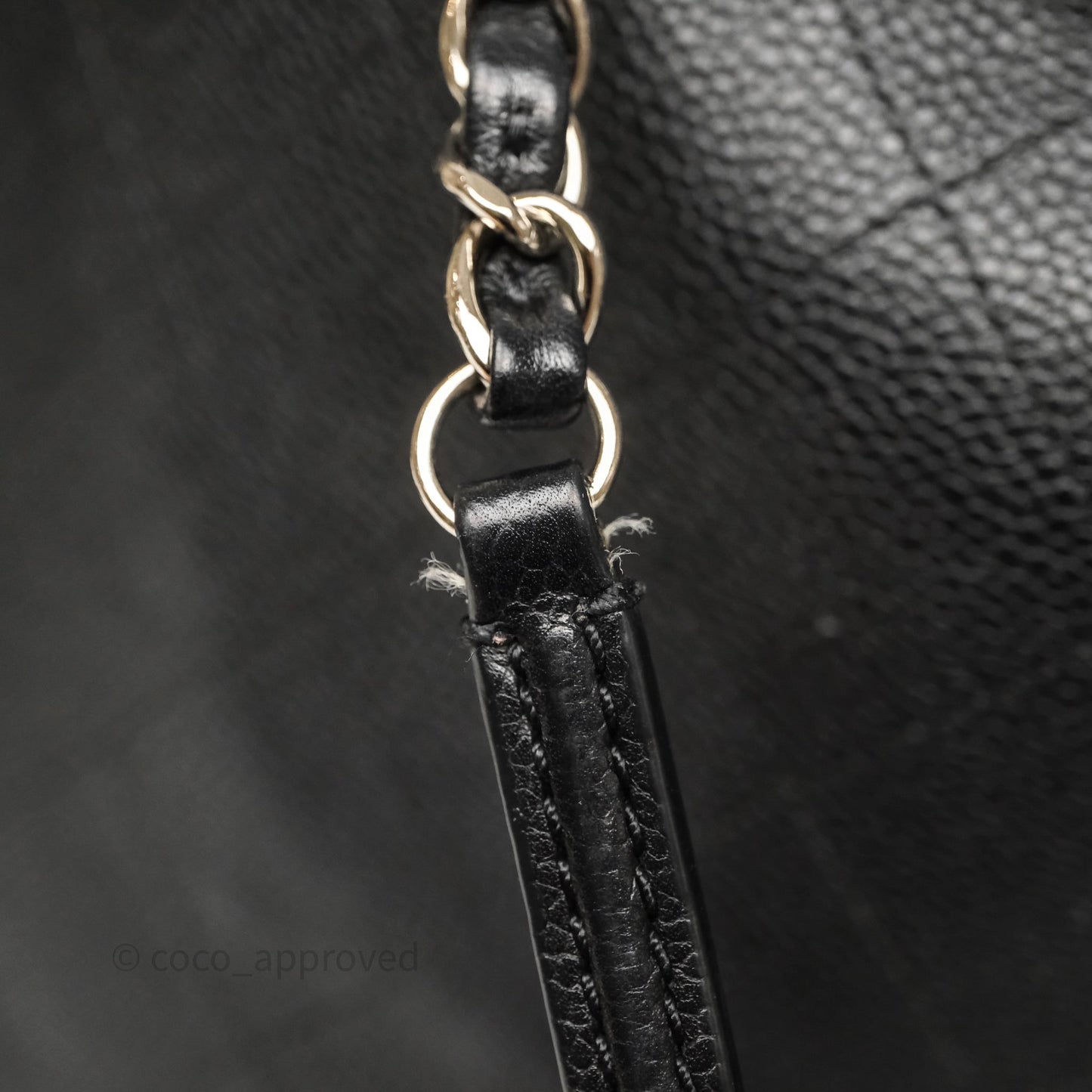 Chanel CC Pocket Tote Bag Black Caviar Silver Hardware