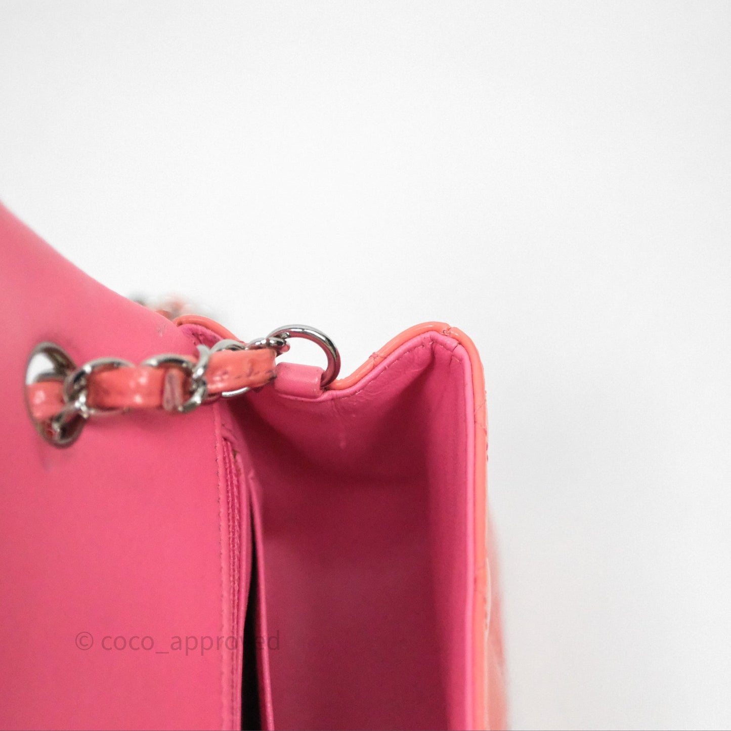 Chanel Quilted Mini Rectangular Pink Patent Silver Hardware