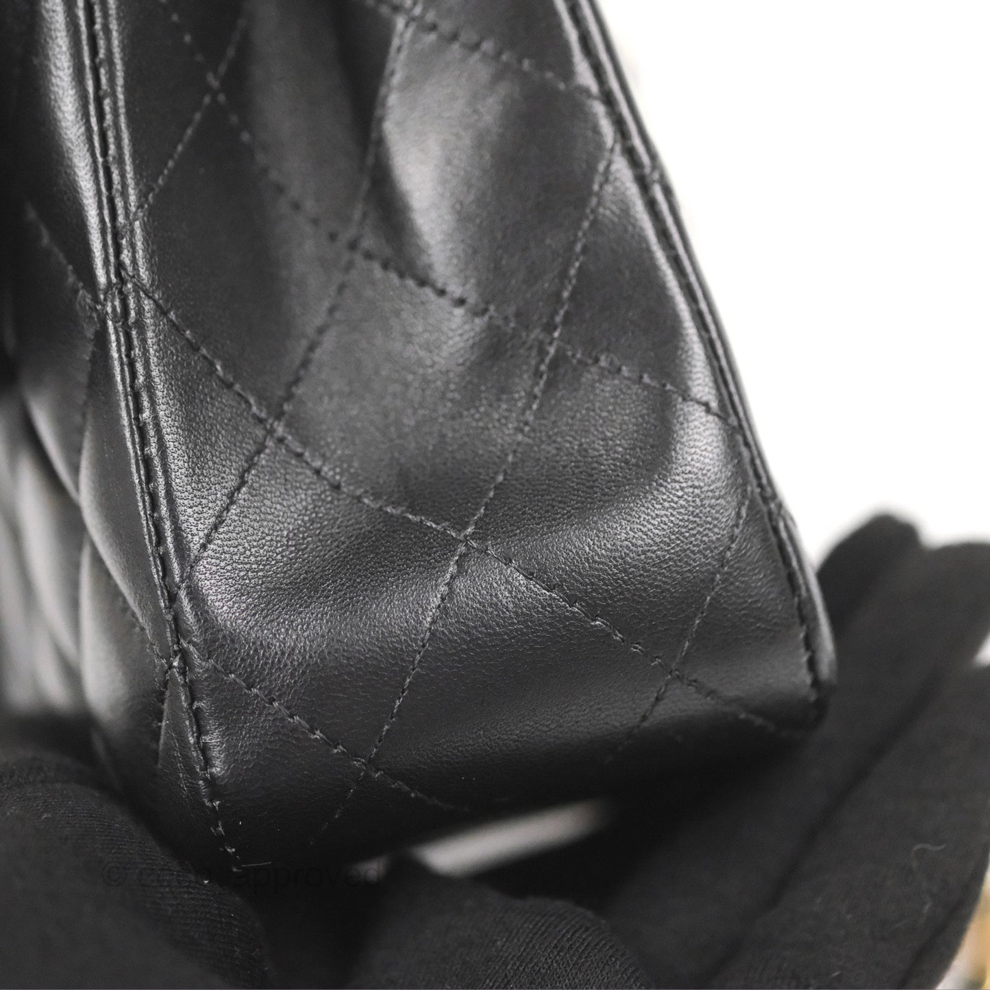 Chanel Classic M/L Medium Flap Quilted Black Lambskin Gold Hardware