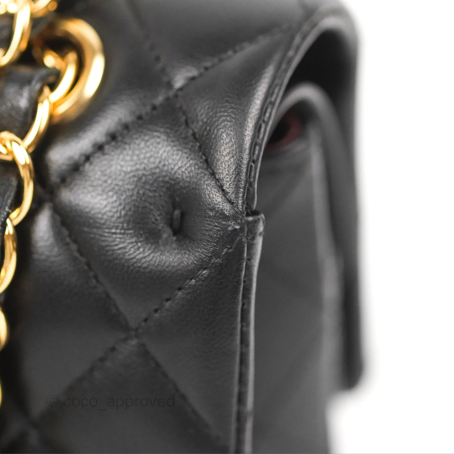 Chanel Classic M/L Medium Flap Quilted Black Lambskin Gold Hardware