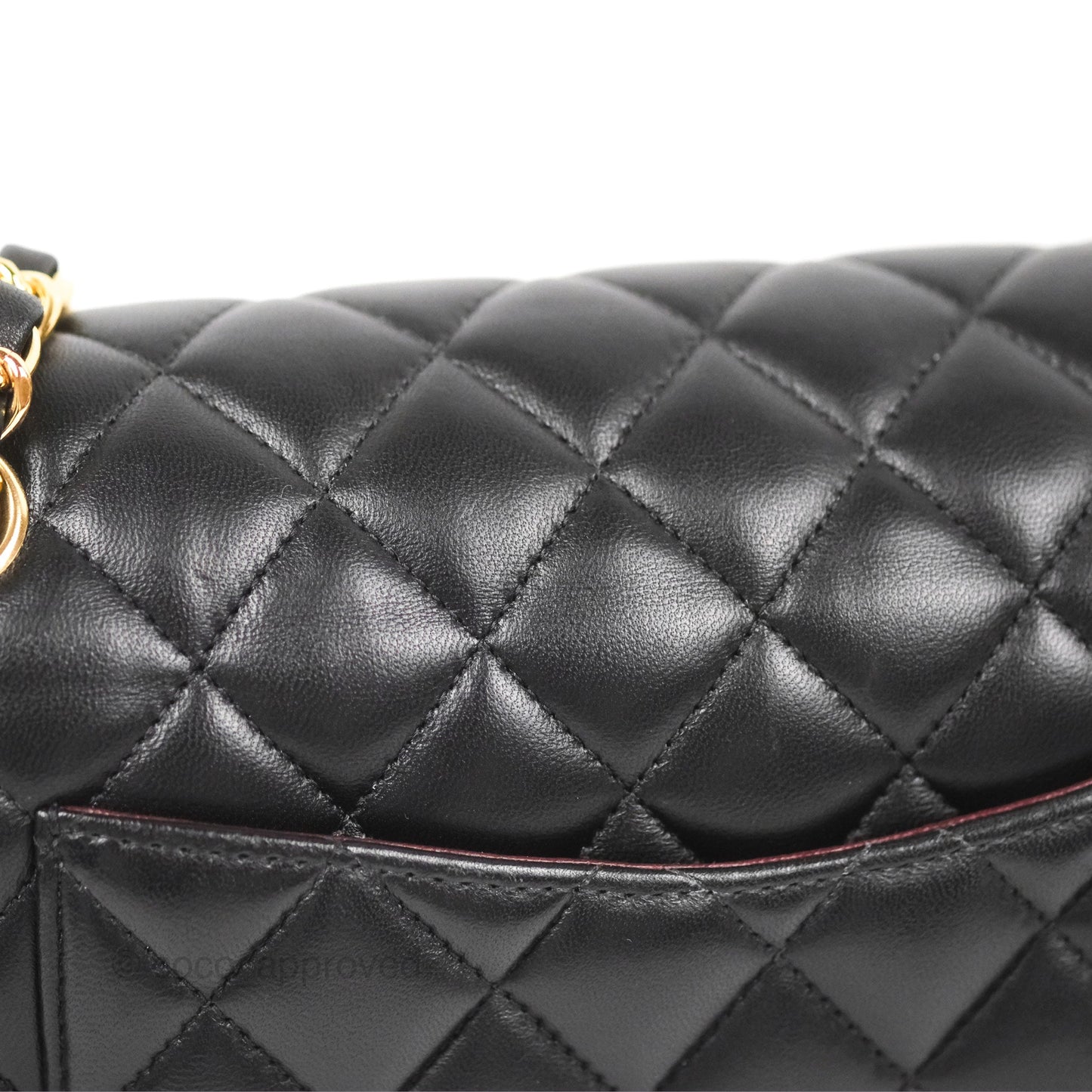 Chanel Classic M/L Medium Flap Quilted Black Lambskin Gold Hardware