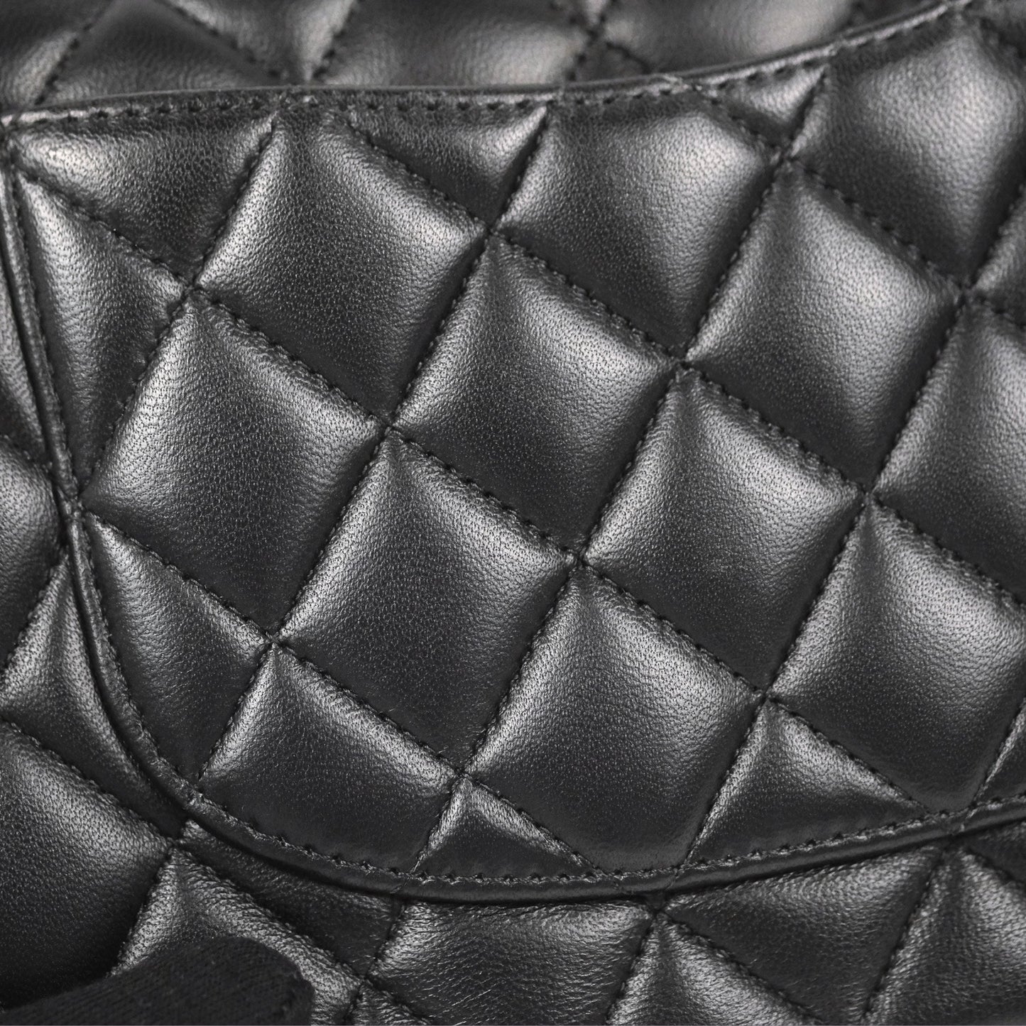 Chanel Classic M/L Medium Flap Quilted Black Lambskin Gold Hardware