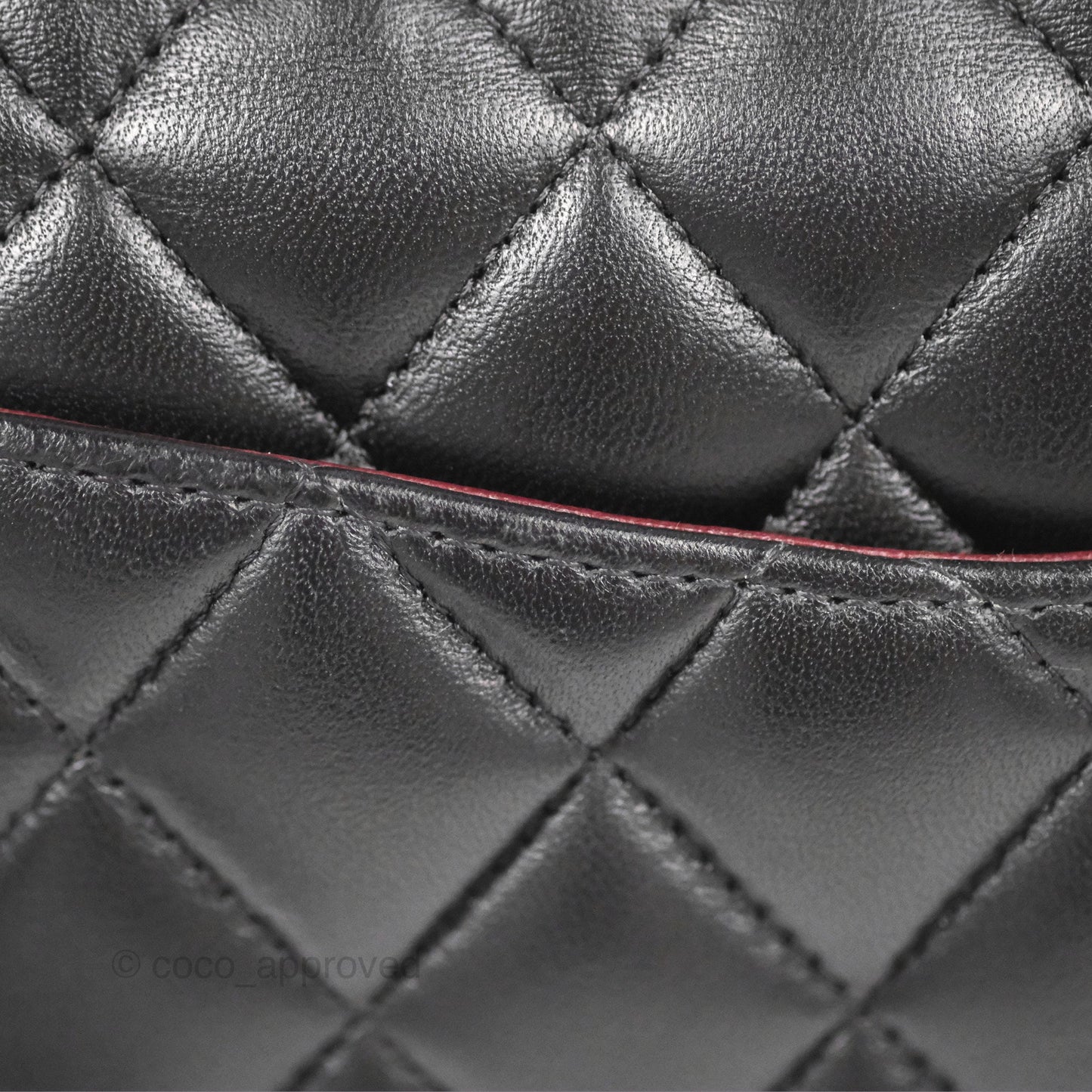 Chanel Classic M/L Medium Flap Quilted Black Lambskin Gold Hardware