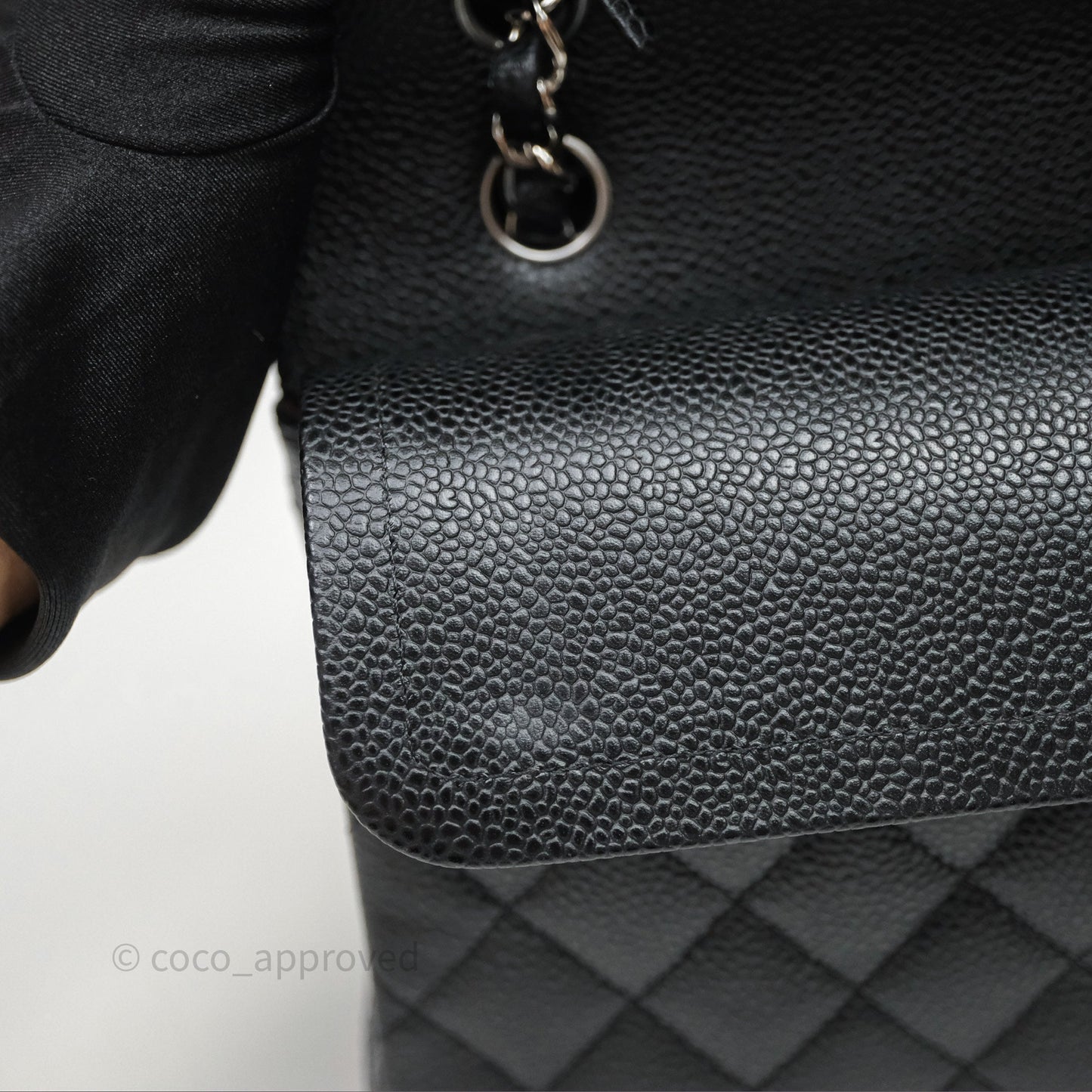 Chanel Small Classic Flap Quilted Black Caviar Silver Hardware