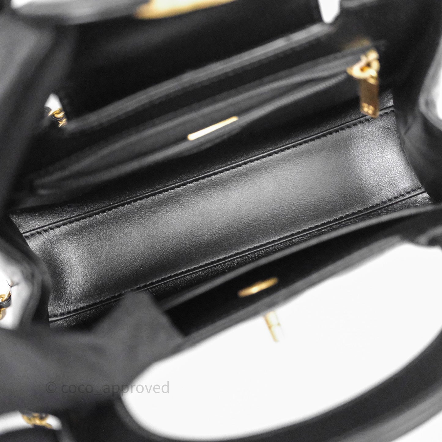 Chanel Kelly Bag Quilted Black Shiny Crumpled Calfskin Aged Gold Hardware