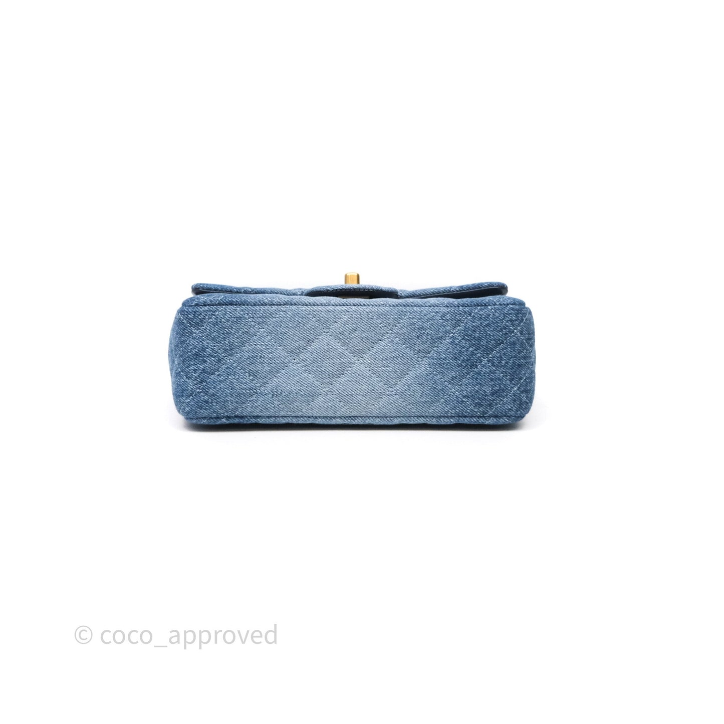 Chanel Quilted Mini Rectangular Flap Denim Aged Gold Hardware