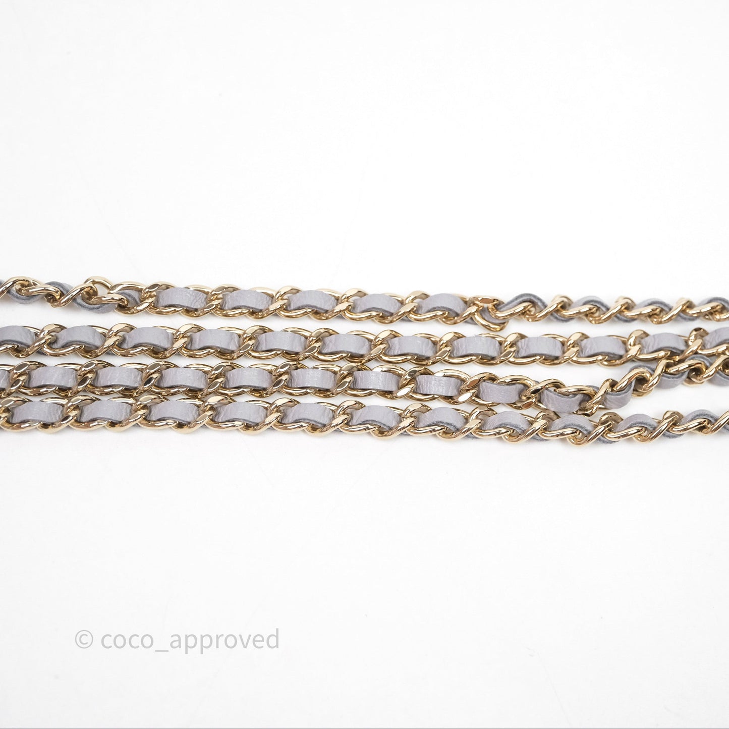 Chanel Quilted Round Vanity Clutch With Chain Grey Lambskin Gold Hardware