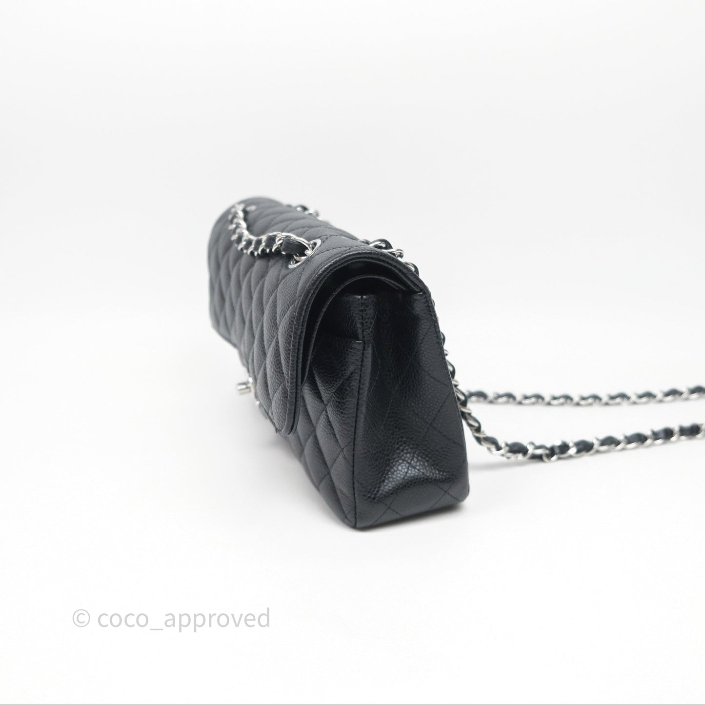 Chanel Small Classic Flap Quilted Black Caviar Silver Hardware