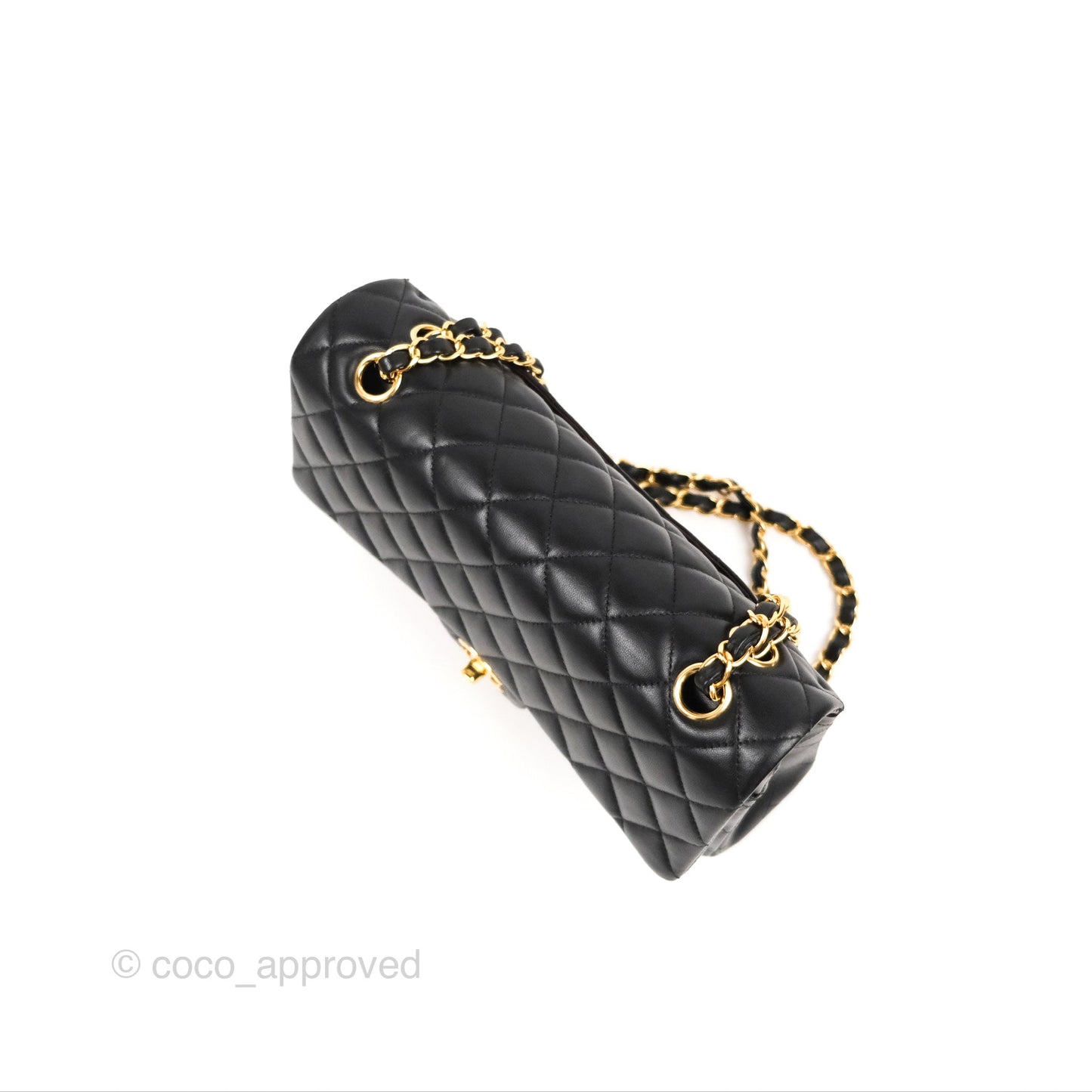 Chanel Classic M/L Medium Flap Quilted Black Lambskin Gold Hardware