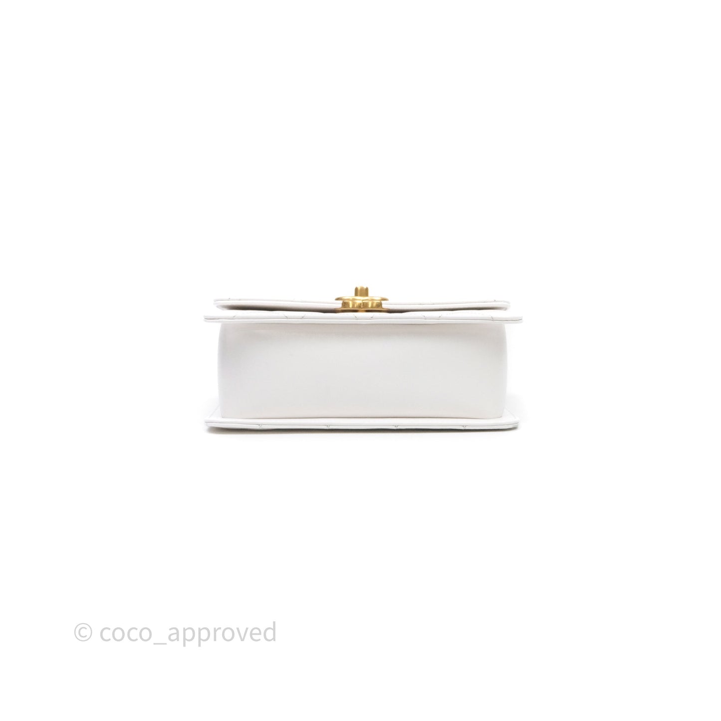 Chanel Mini Perfect Fit Adjustable Chain White Calfskin Aged Gold Hardware