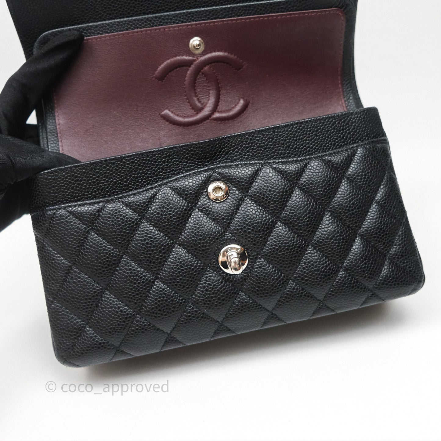 Chanel Small Classic Flap Quilted Black Caviar Silver Hardware