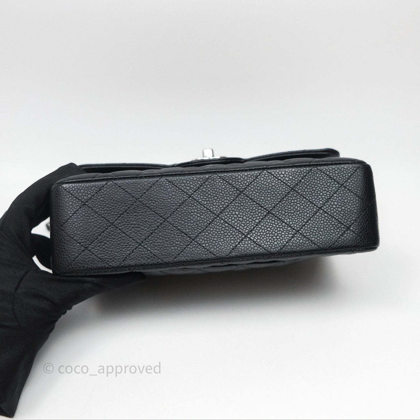 Chanel Small Classic Flap Quilted Black Caviar Silver Hardware