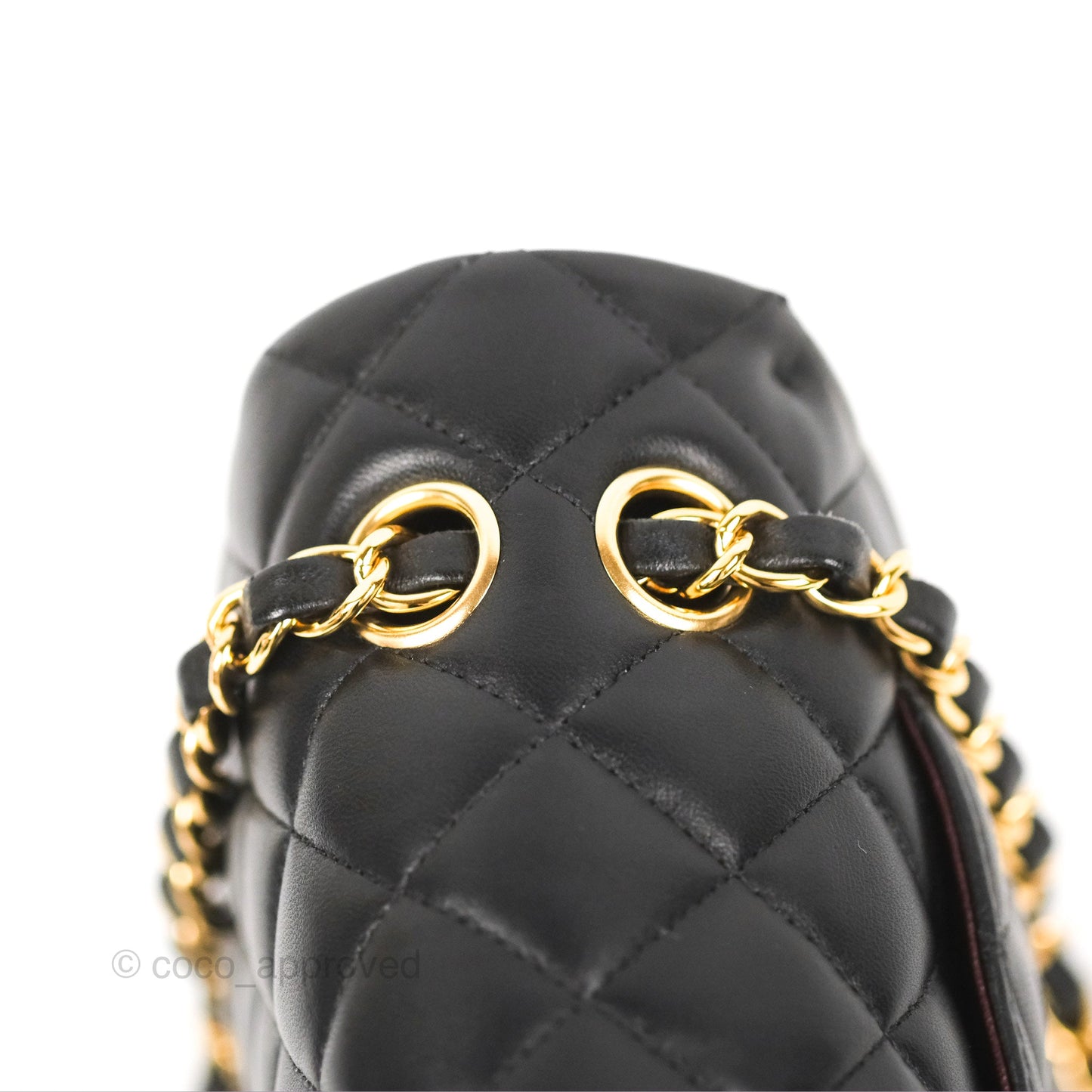 Chanel Classic M/L Medium Flap Quilted Black Lambskin Gold Hardware