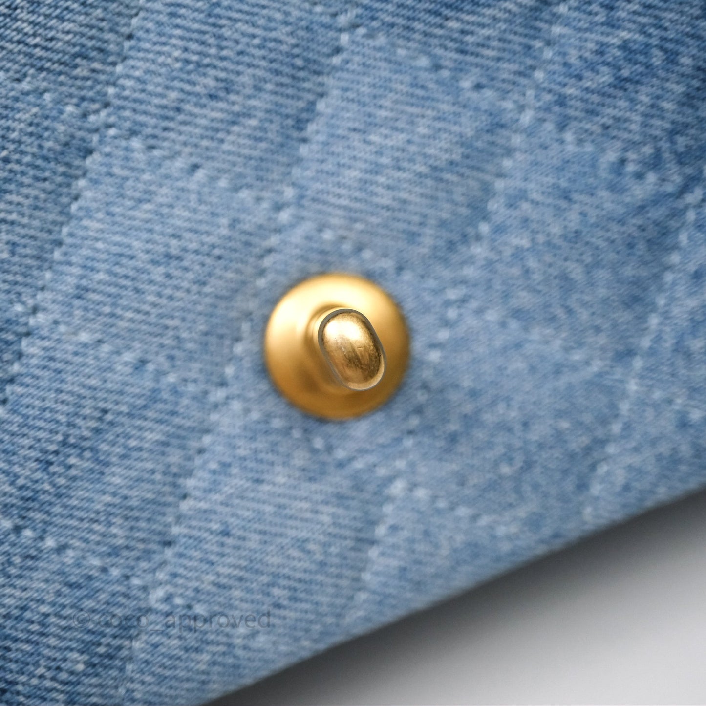 Chanel Quilted Mini Rectangular Flap Denim Aged Gold Hardware