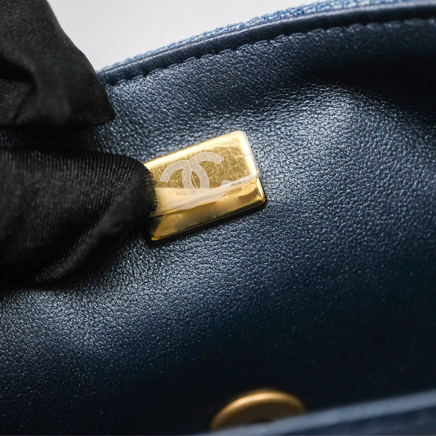 Chanel Quilted Mini Rectangular Flap Denim Aged Gold Hardware