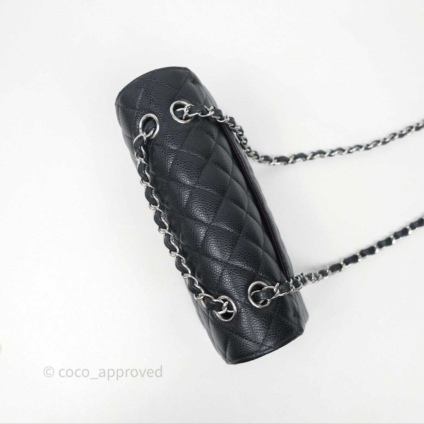 Chanel Small Classic Flap Quilted Black Caviar Silver Hardware