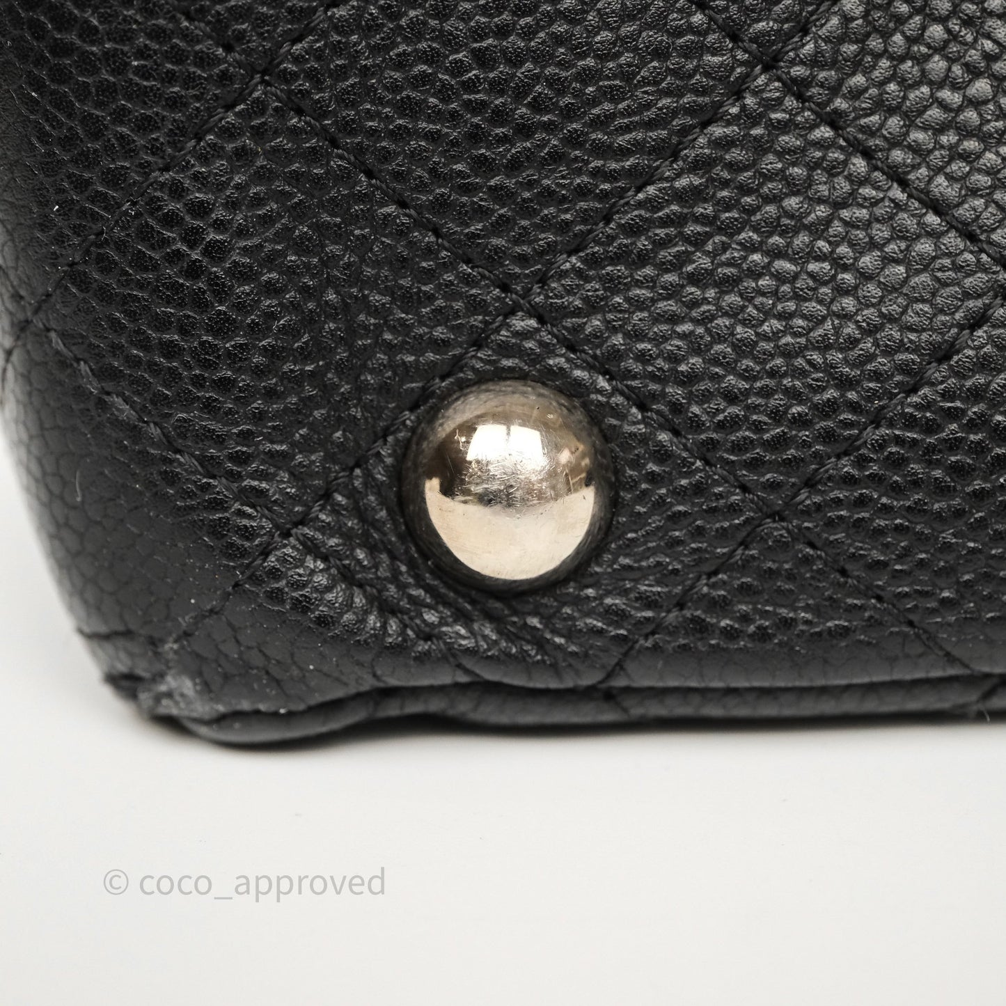 Chanel CC Pocket Tote Bag Black Caviar Silver Hardware