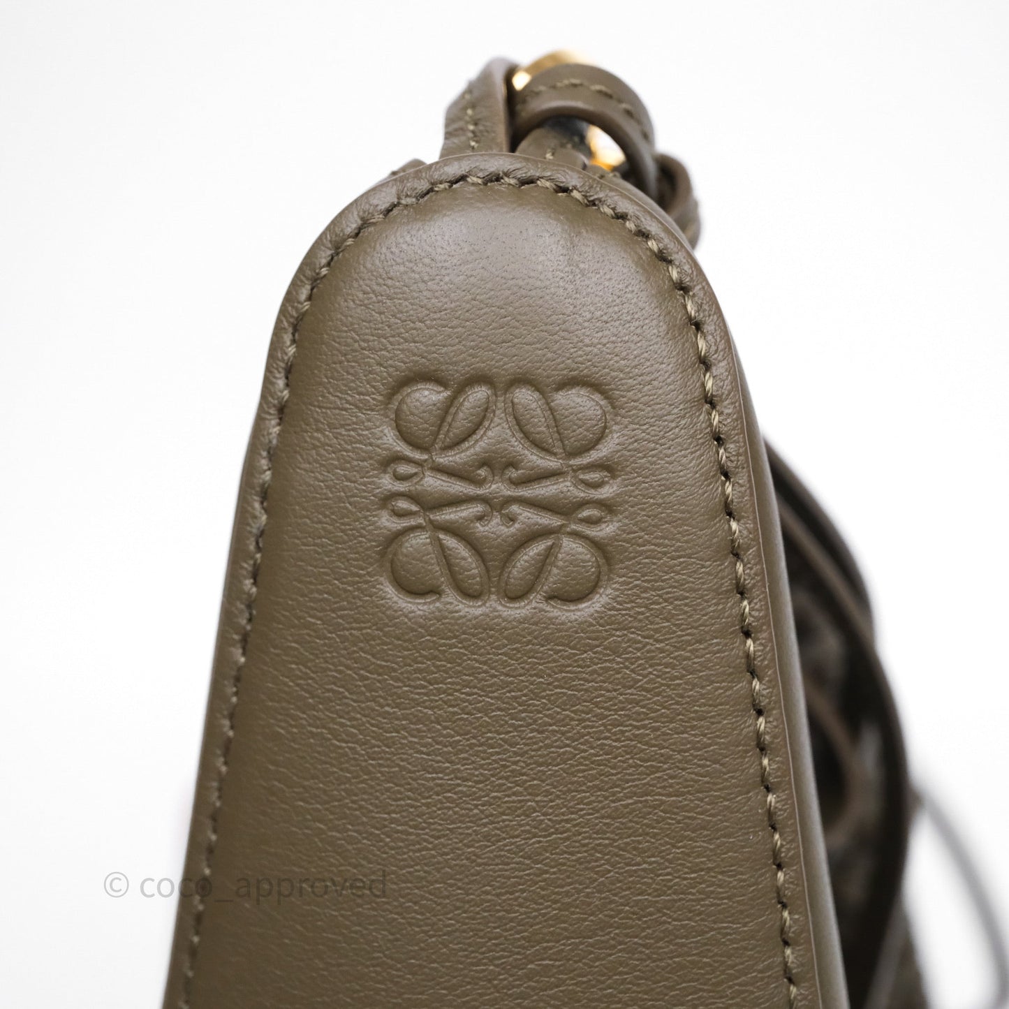 Loewe Mini Hammock Hobo in Classic Calfskin Dark Khaki Green