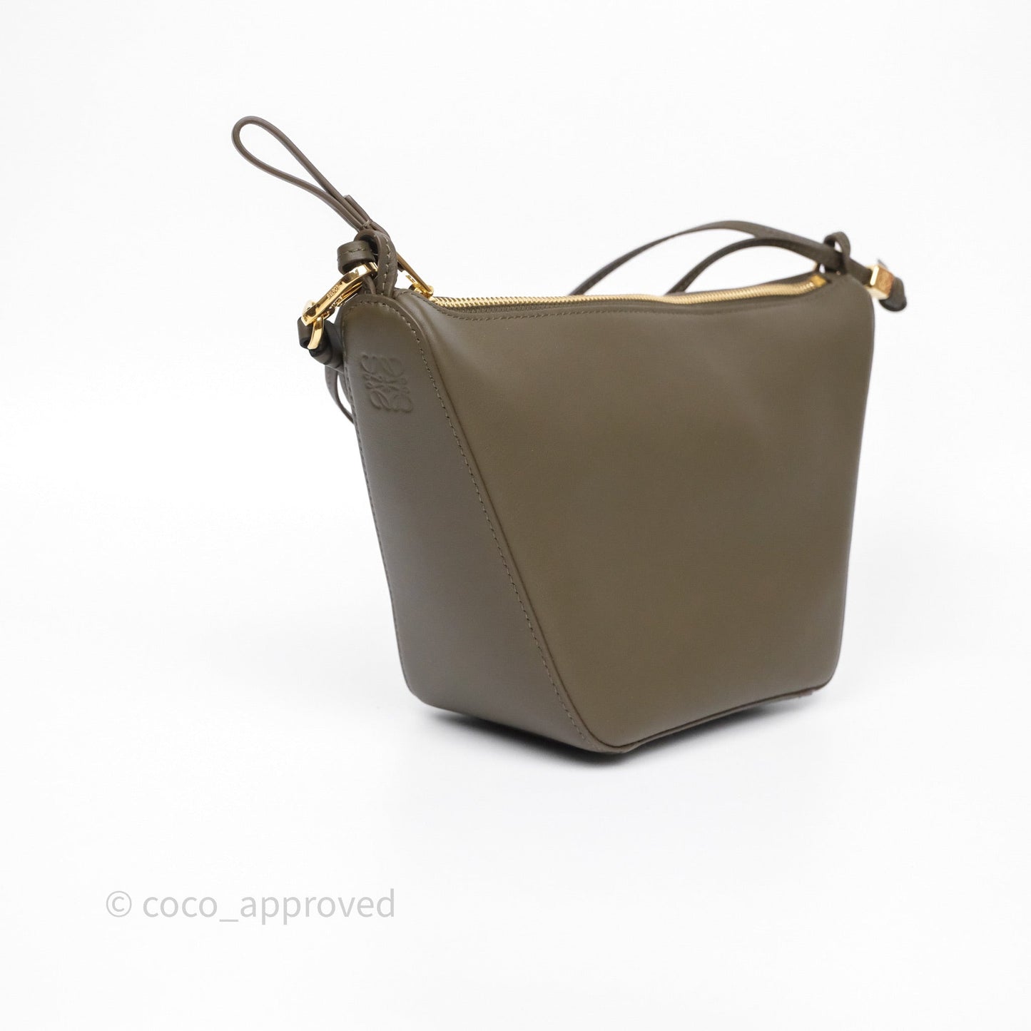 Loewe Mini Hammock Hobo in Classic Calfskin Dark Khaki Green