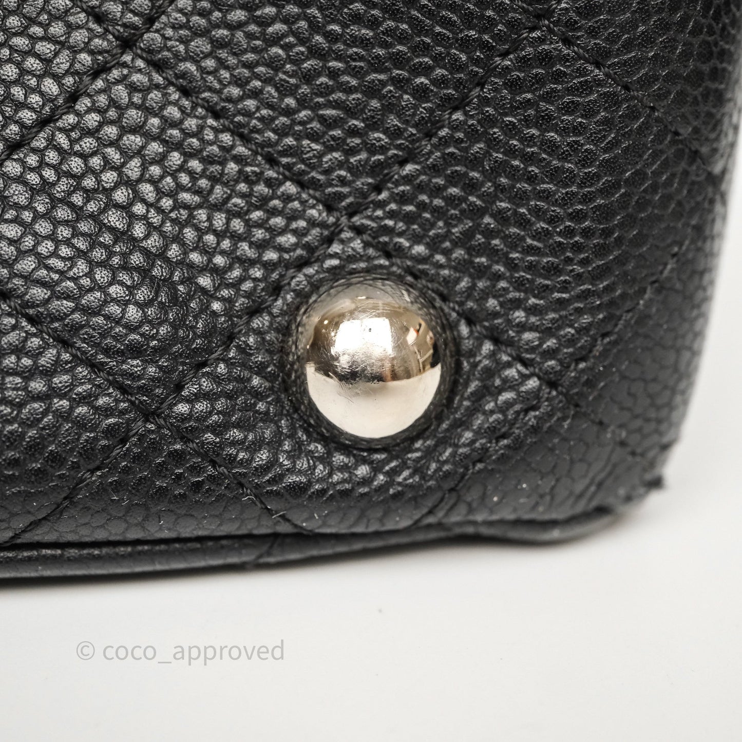 Chanel CC Pocket Tote Bag Black Caviar Silver Hardware