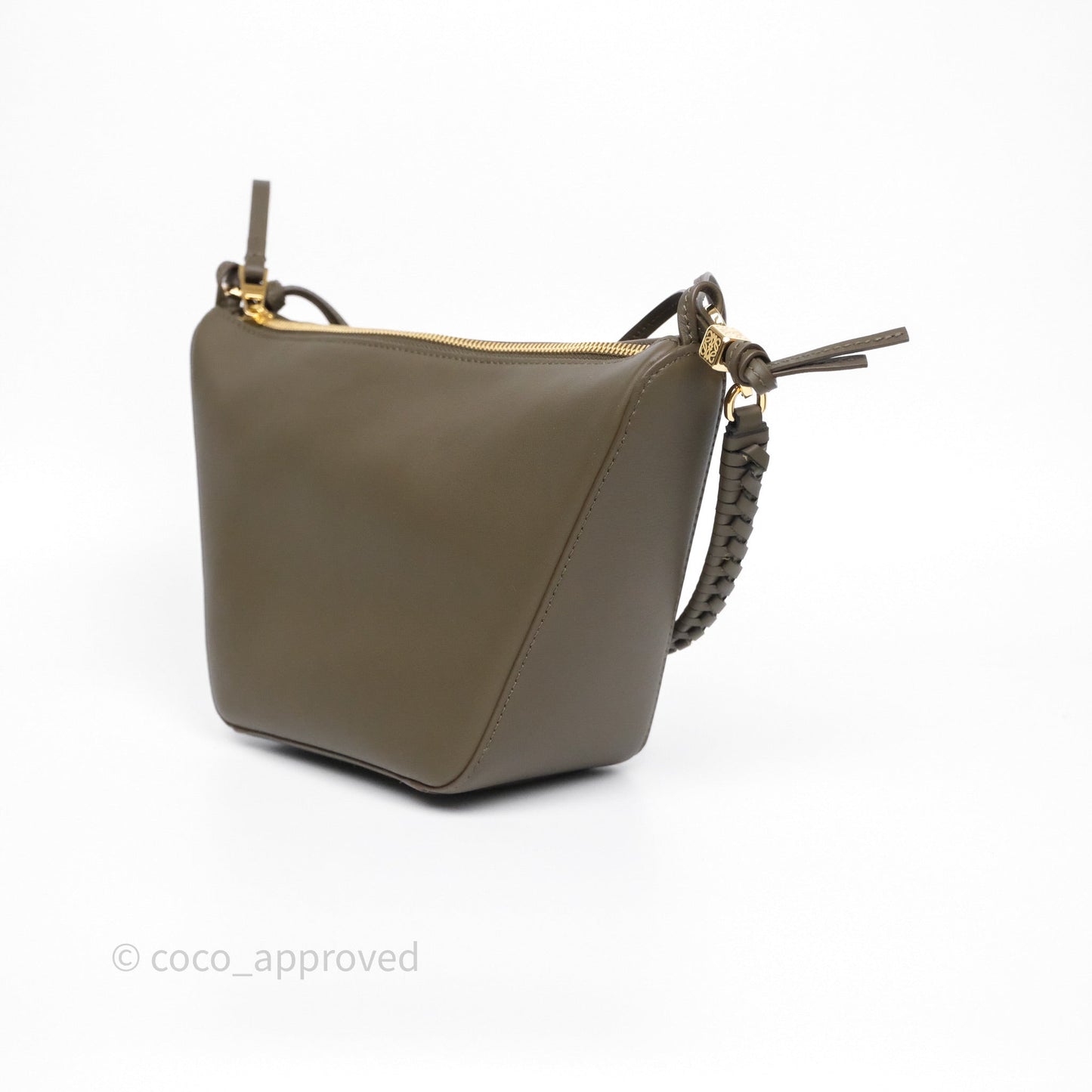Loewe Mini Hammock Hobo in Classic Calfskin Dark Khaki Green
