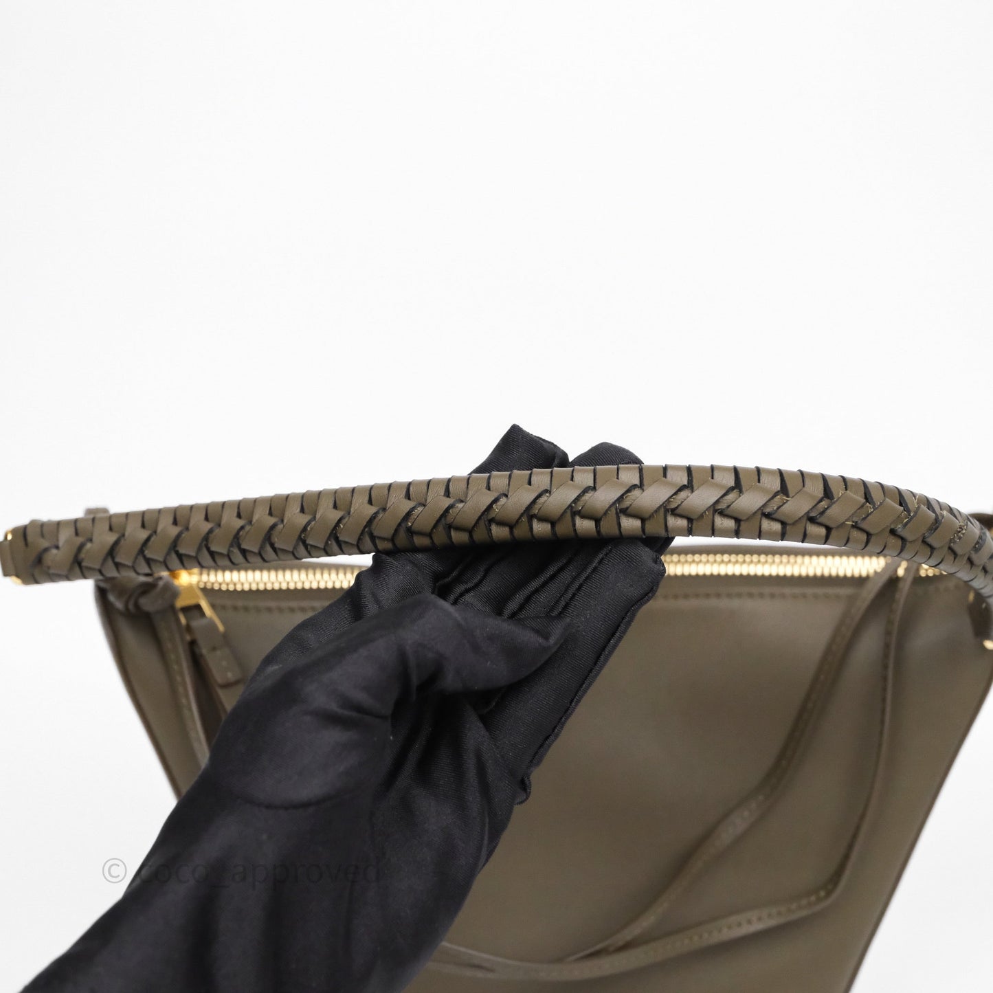Loewe Mini Hammock Hobo in Classic Calfskin Dark Khaki Green