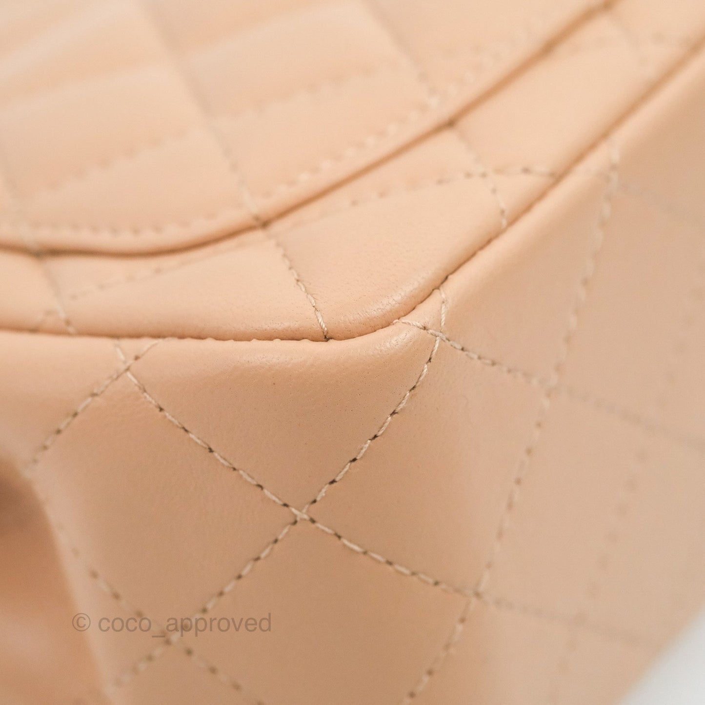 Chanel Mini Square Beige Lambskin Gold Hardware 21A