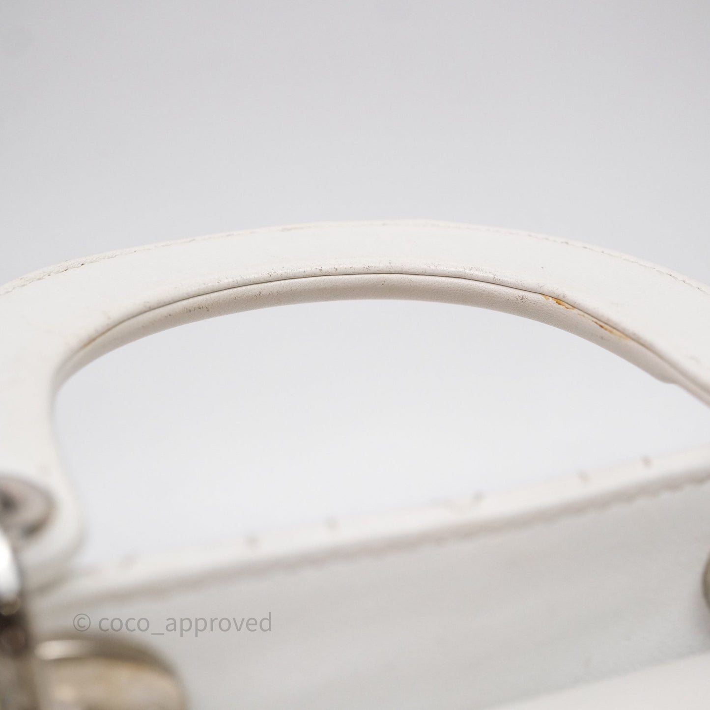 Christian Dior Cannage Mini Lady Dior White Silver Hardware