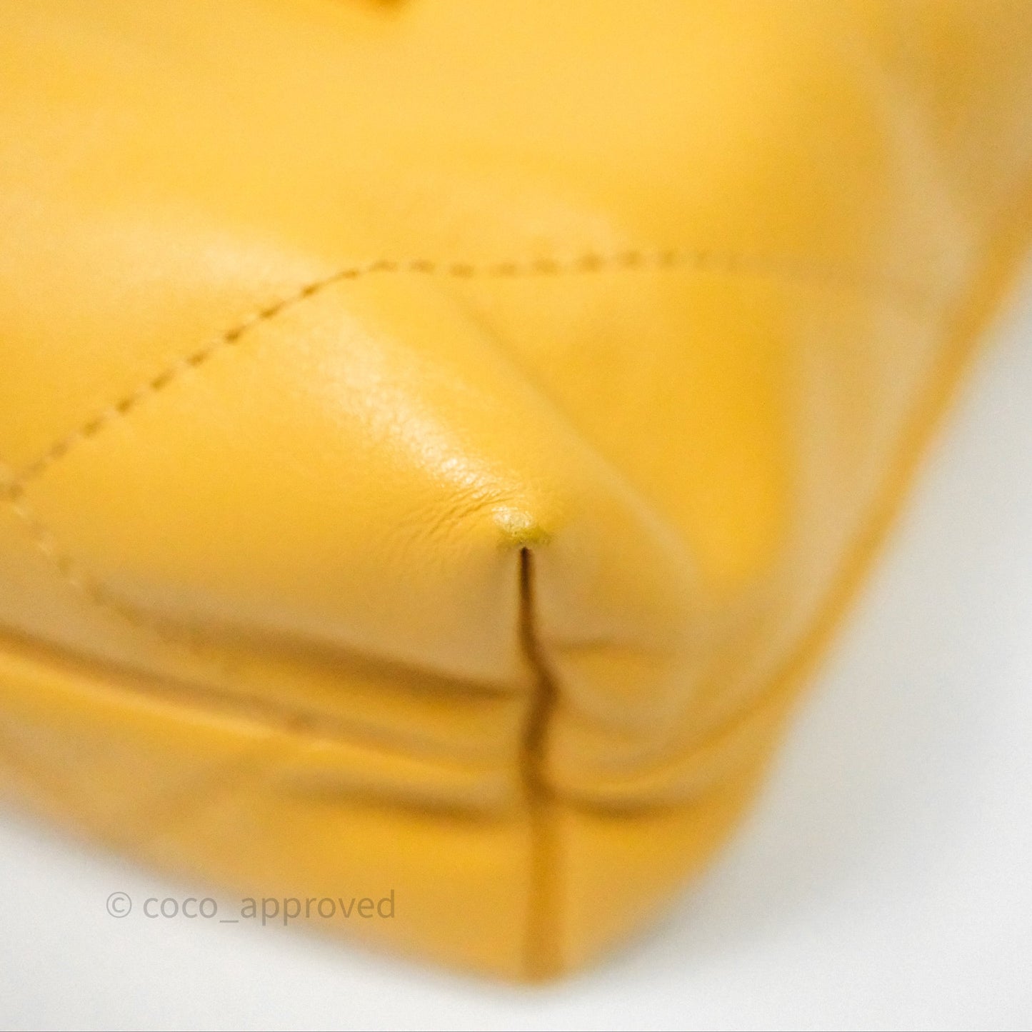 Chanel 22 Mini Bag Mustard Yellow Crumpled Calfskin Aged Gold Hardware