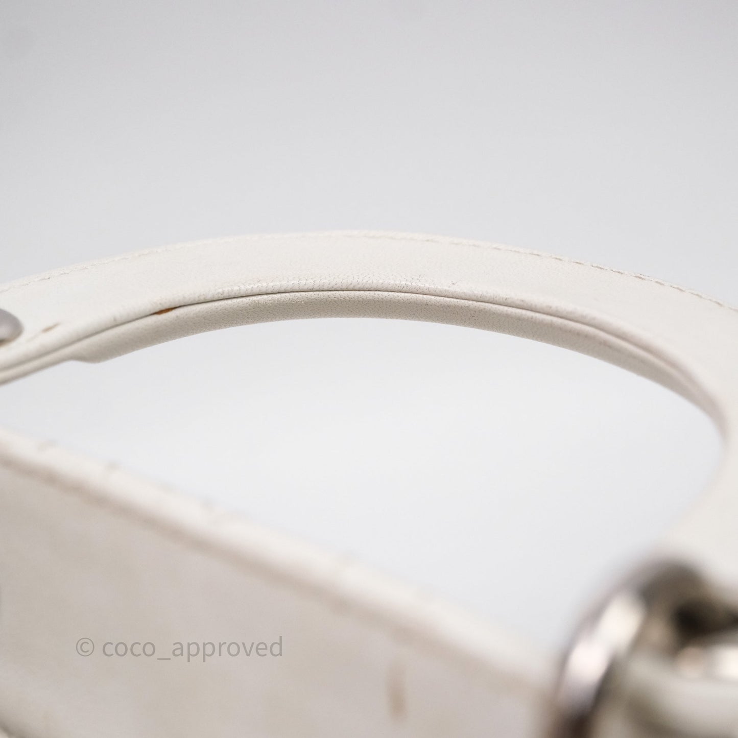 Christian Dior Cannage Mini Lady Dior White Silver Hardware