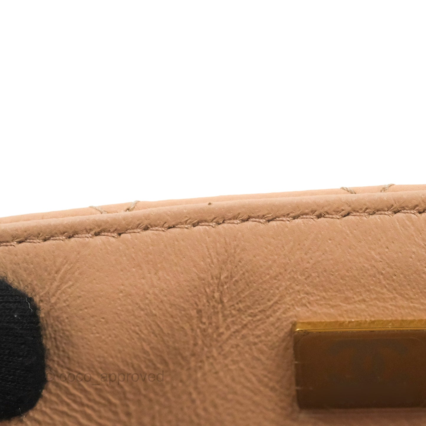 Chanel Mini Square Beige Lambskin Gold Hardware 21A