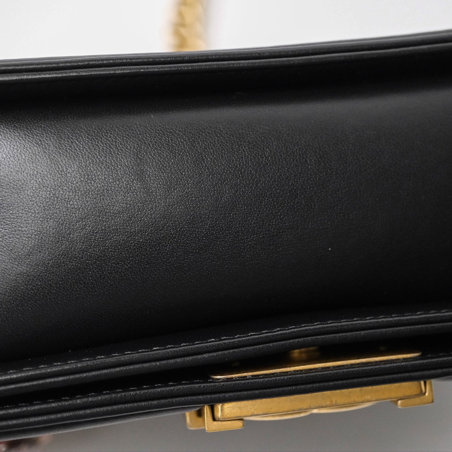Chanel Small Boy Black Lambskin Aged Gold Hardware