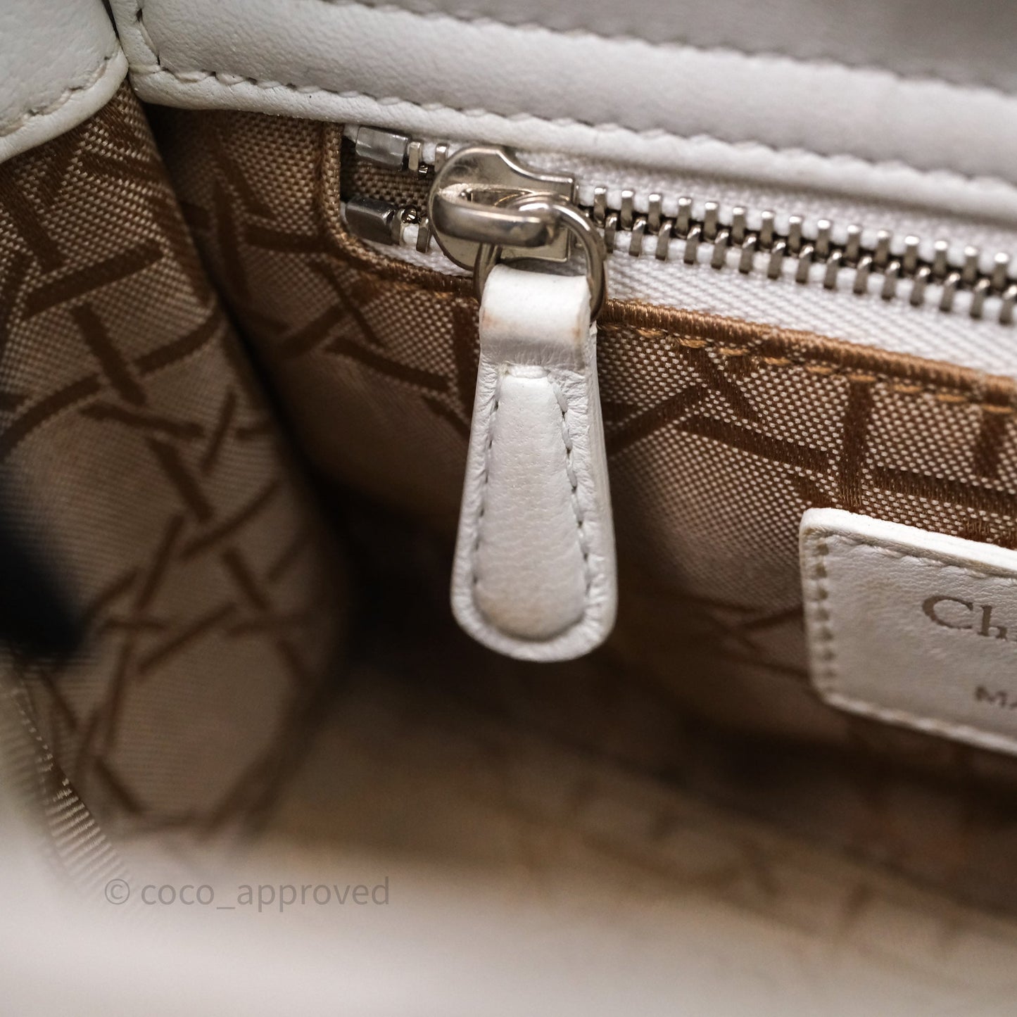Christian Dior Cannage Mini Lady Dior White Silver Hardware