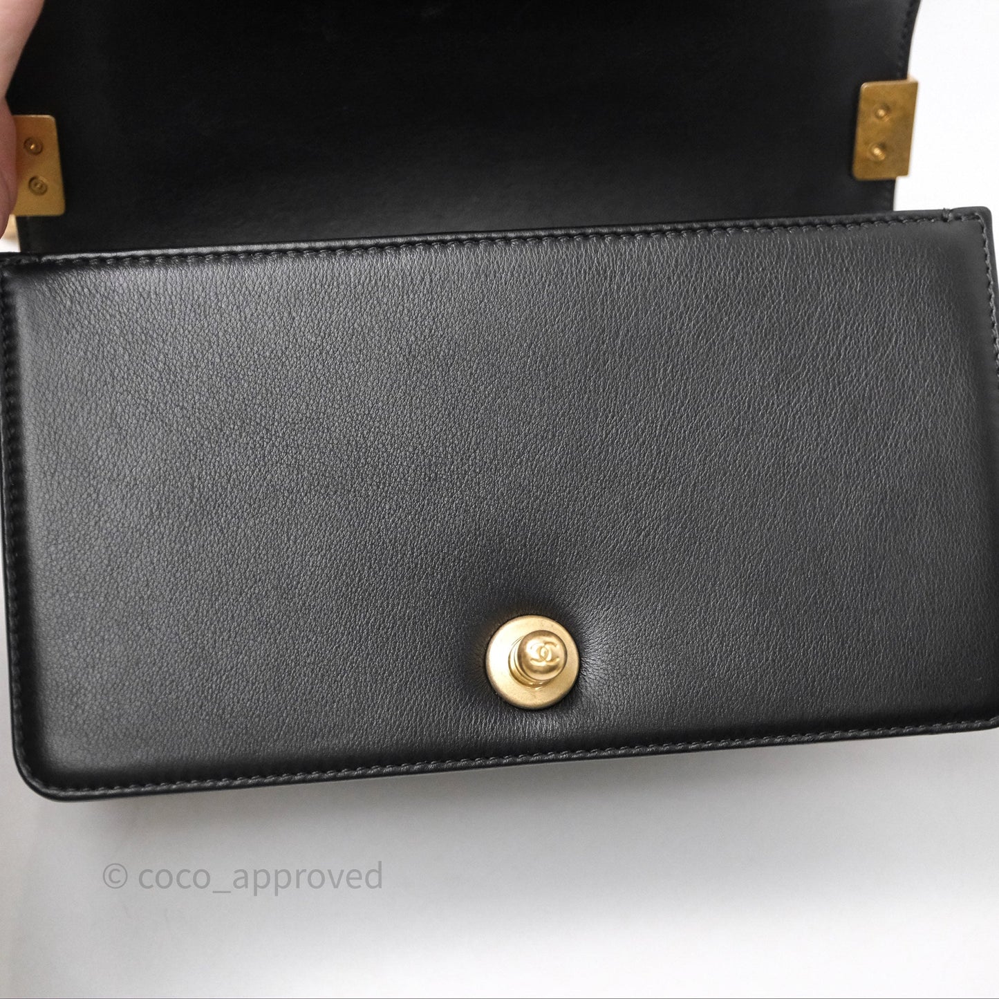Chanel Small Boy Black Lambskin Aged Gold Hardware